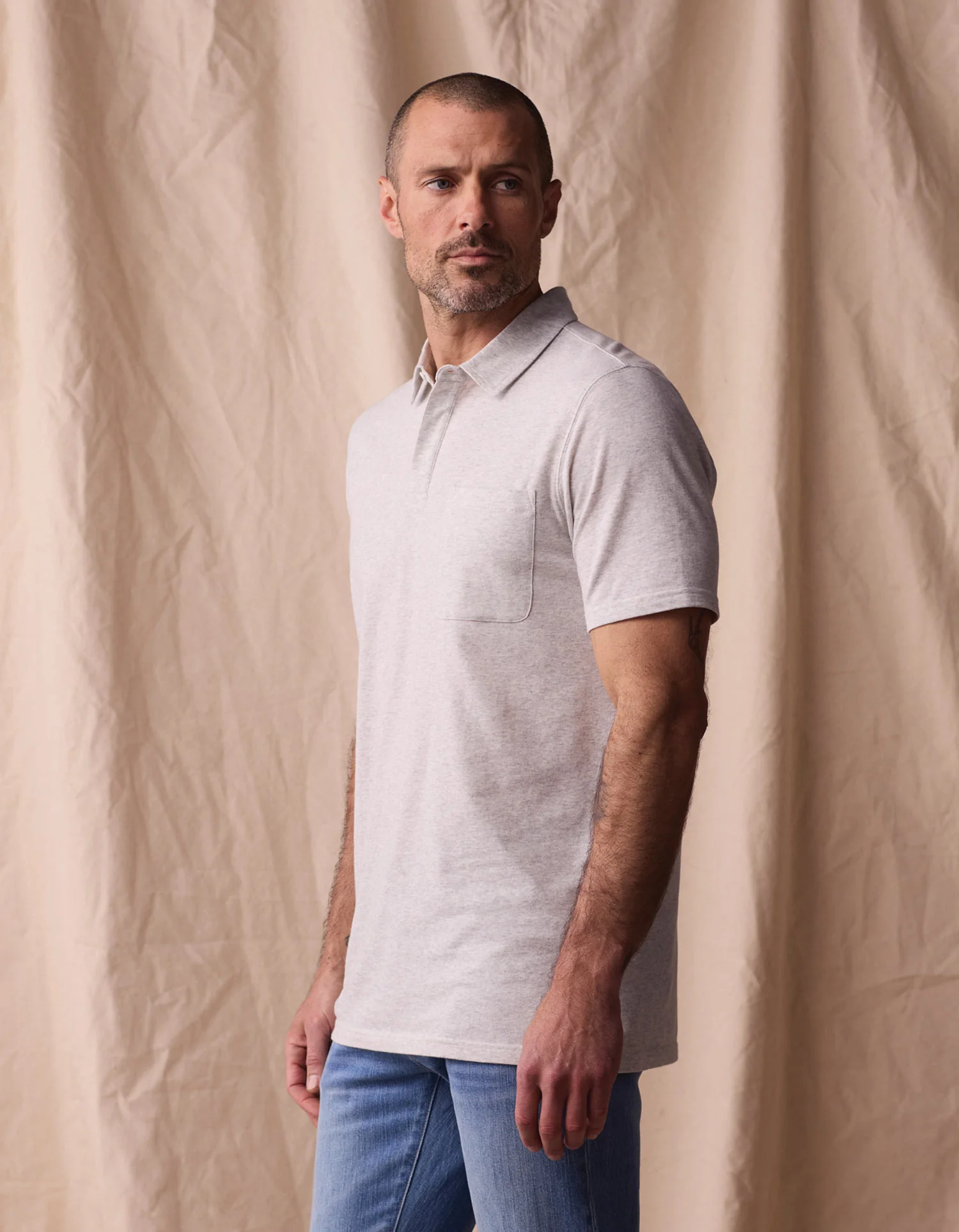 Active Puremeso Everyday Polo in Stone - Image 4