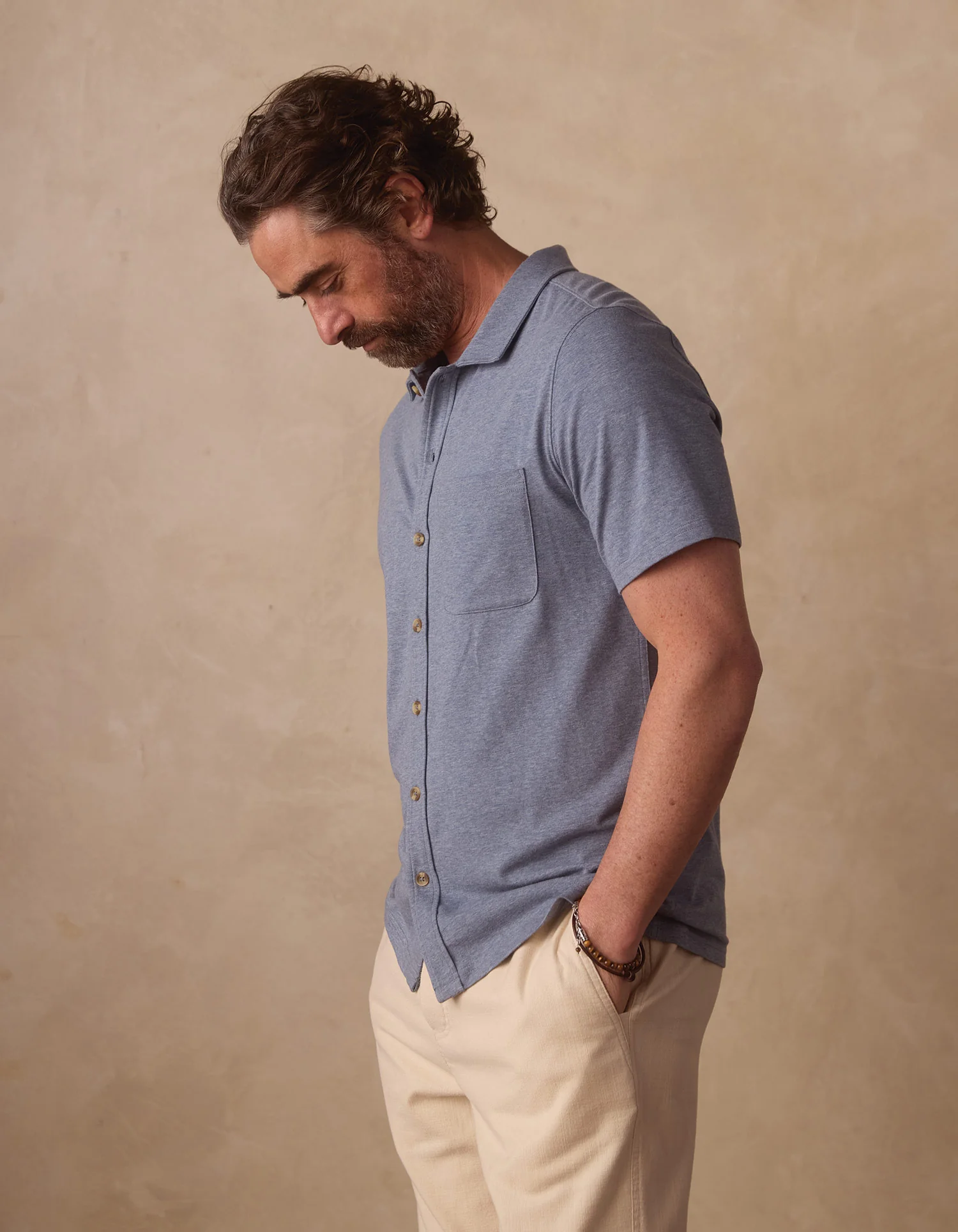 Active Puremeso Weekend Button Down in Lake Blue - Image 5