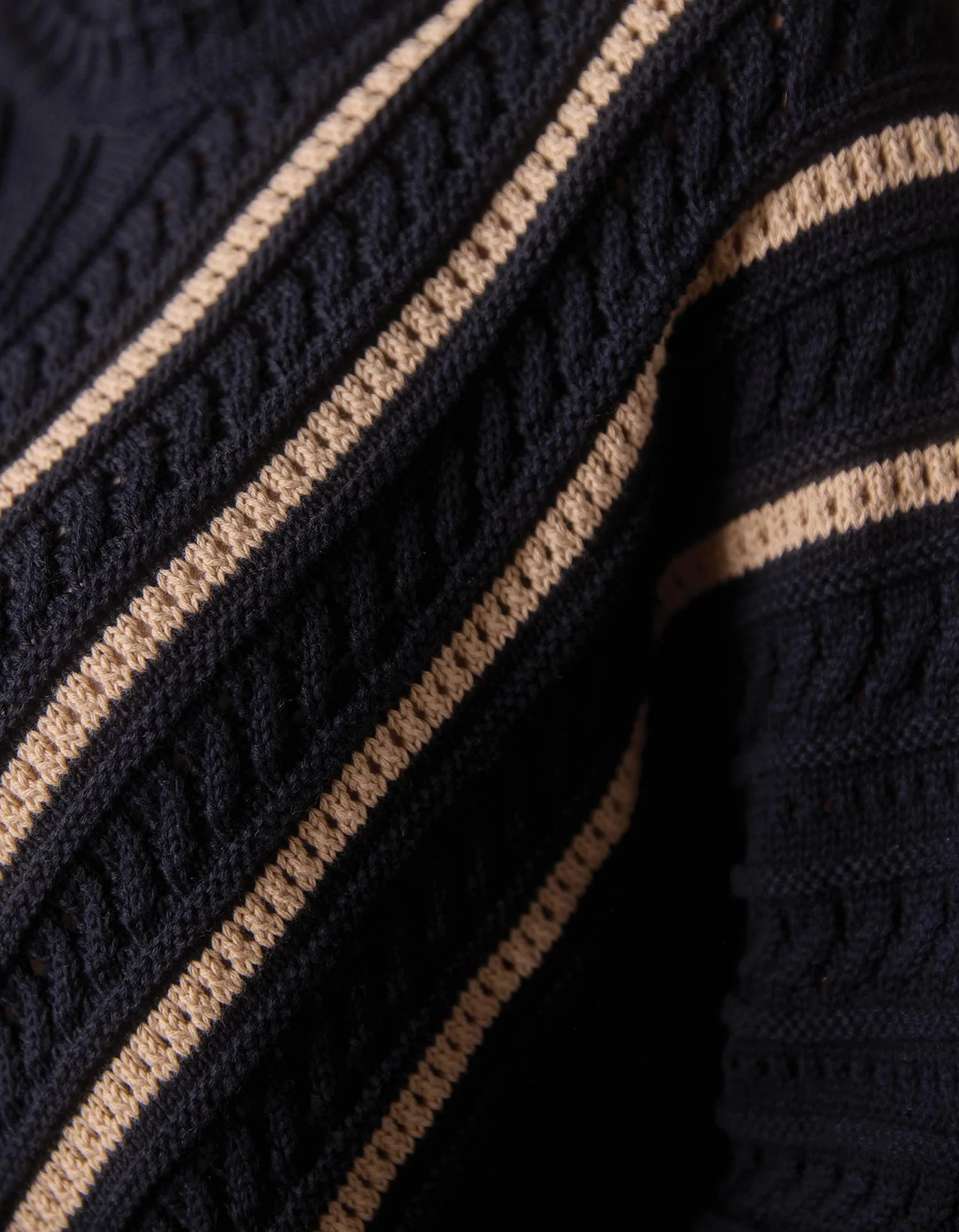 Apres Chevron Sweater in Navy/Birch Stripe - Image 5