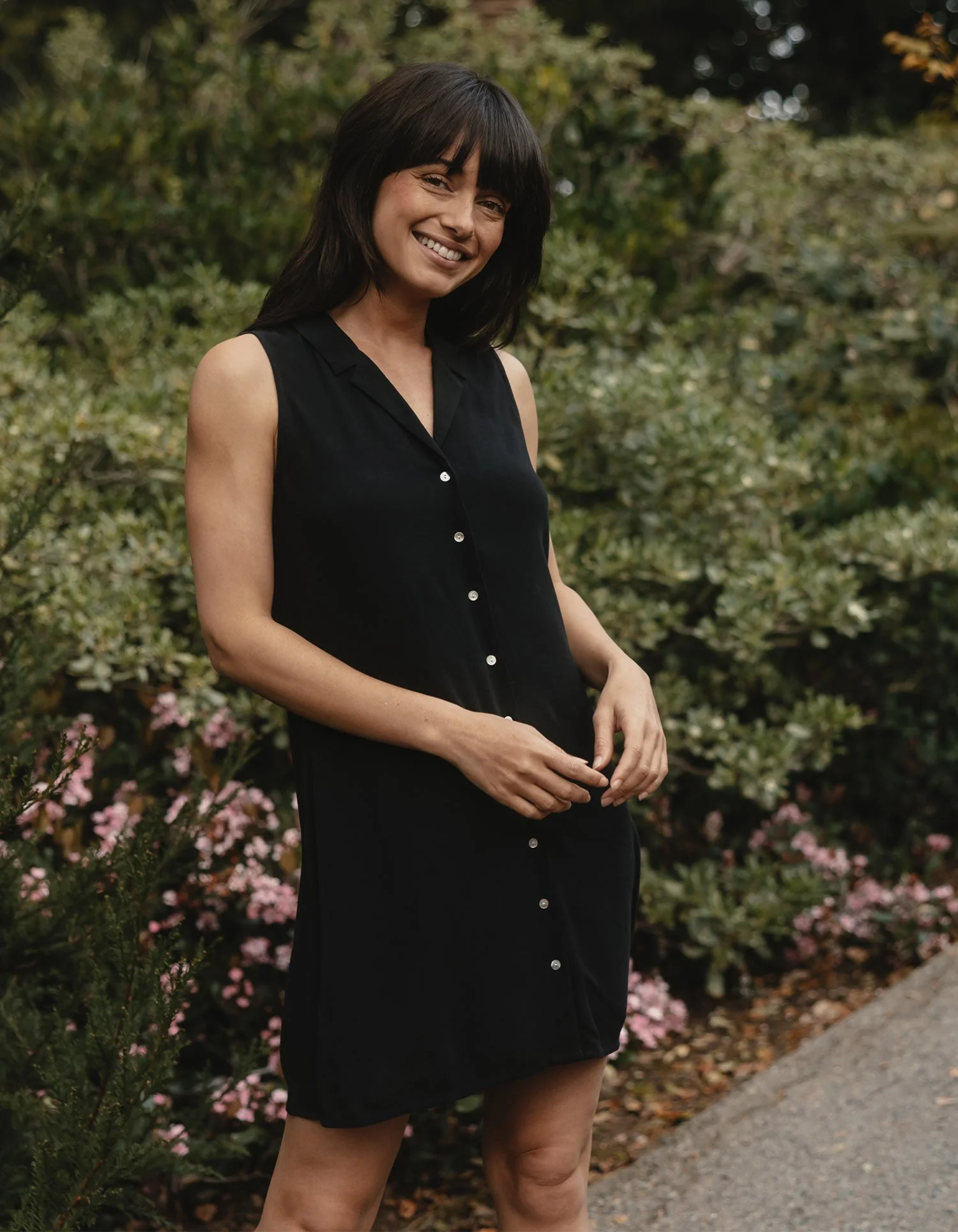 Aria Crepe Lapel Dress