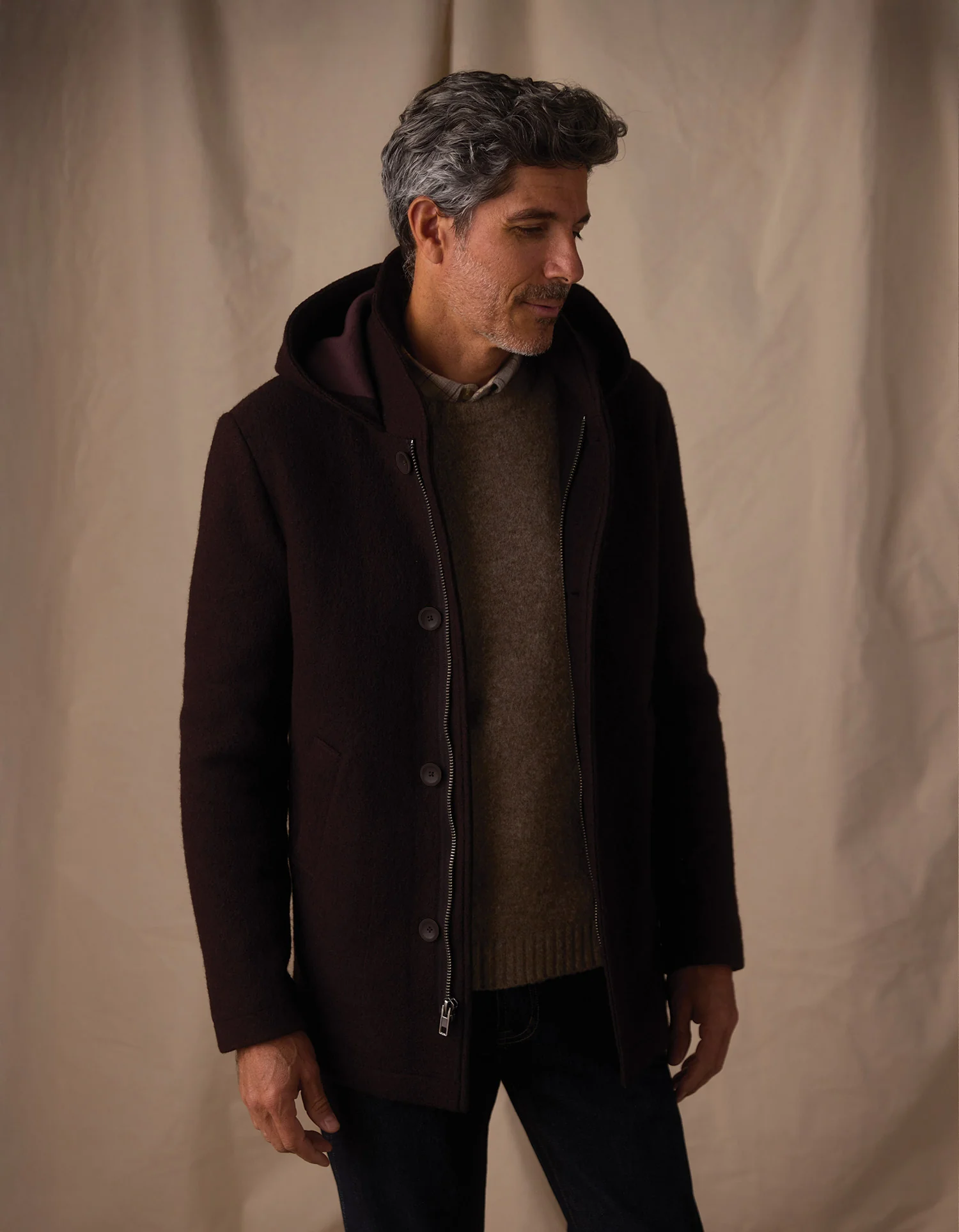 Balboa City Peacoat in Midnight Brown - Image 3