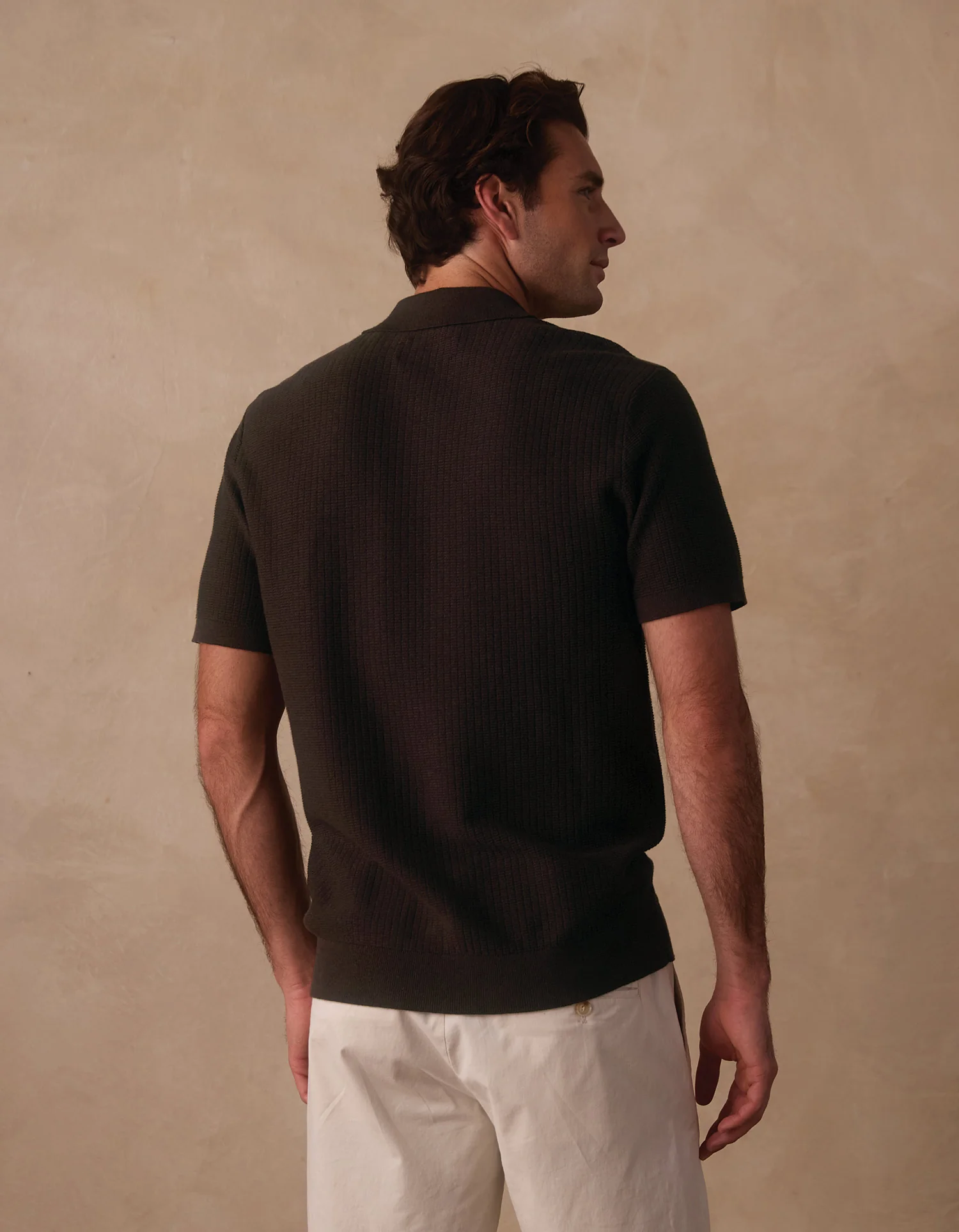 Breezeknit Button Up in Dark Brown - Image 5