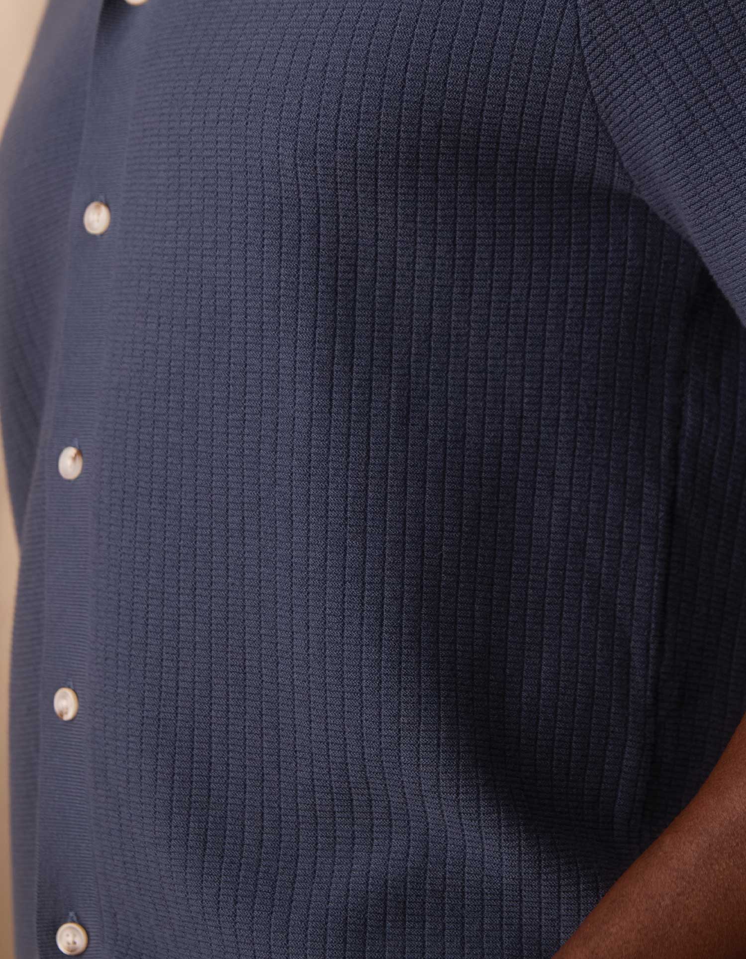 Breezeknit Button Up in Vintage Blue - Image 5
