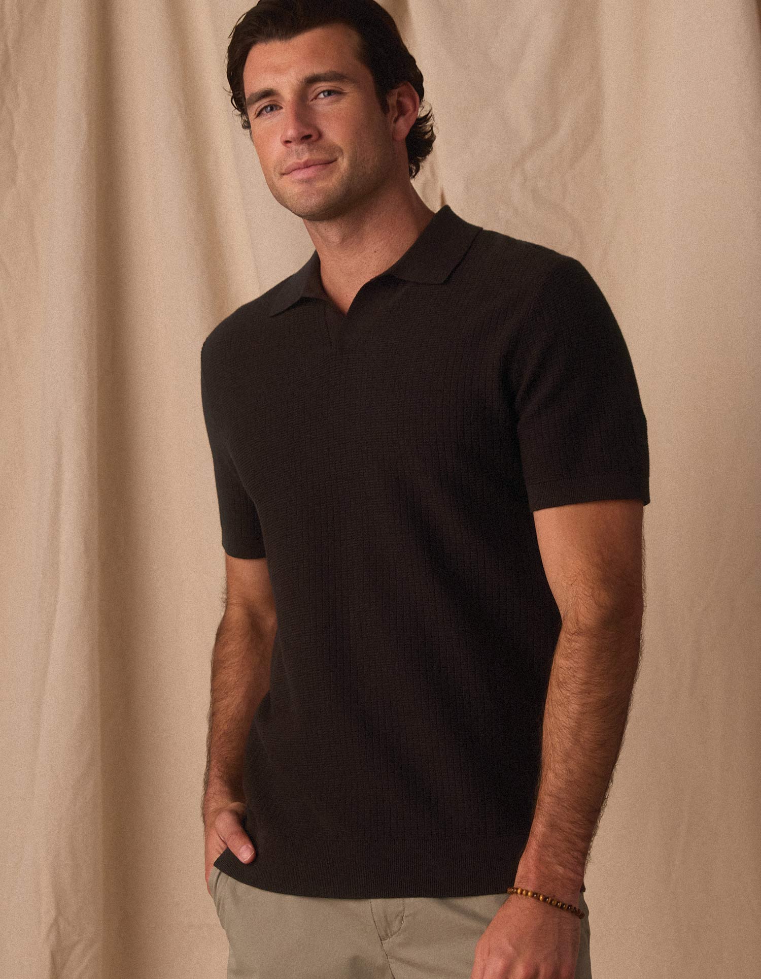 Breezeknit Polo in Dark Brown - Image 3