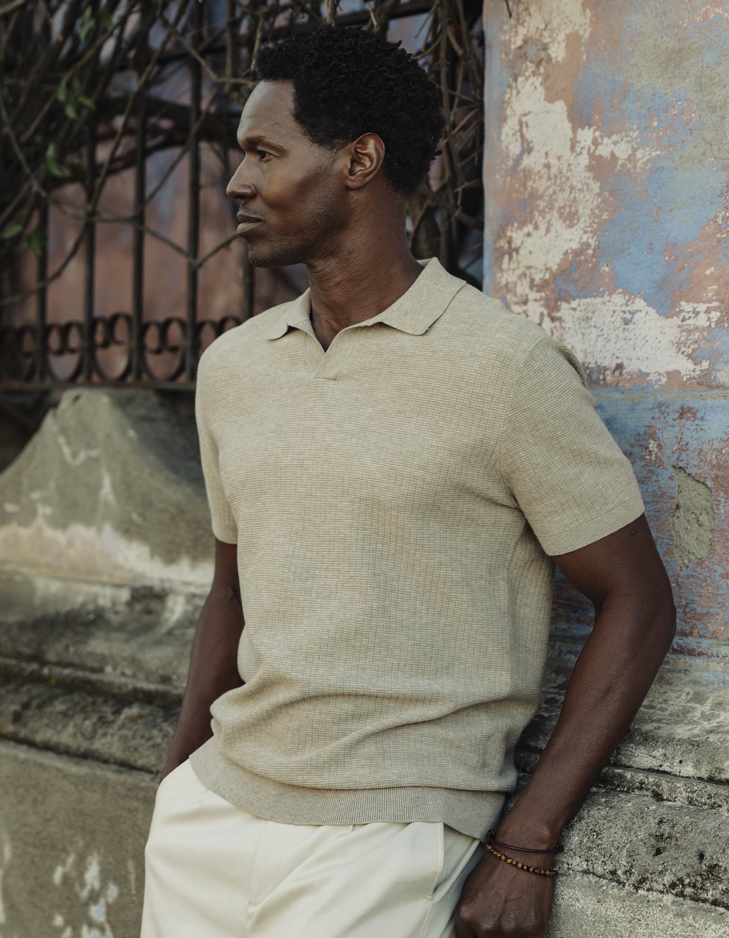 Breezeknit Polo in Flax - Image 2