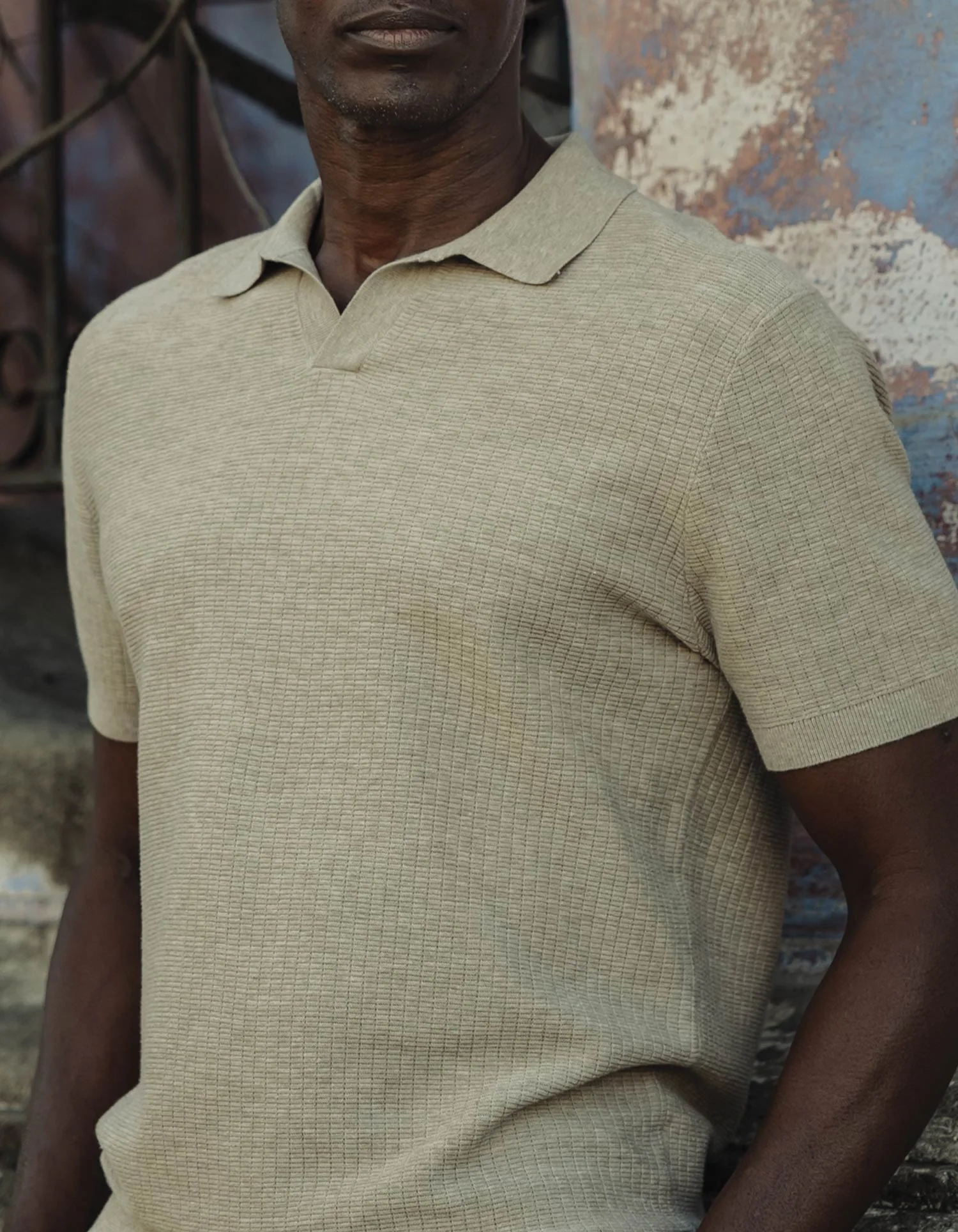 Breezeknit Polo in Flax - Image 3