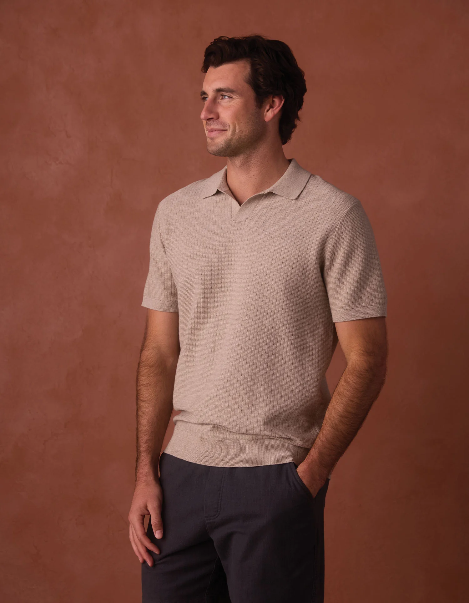 Breezeknit Polo in Flax - Image 7