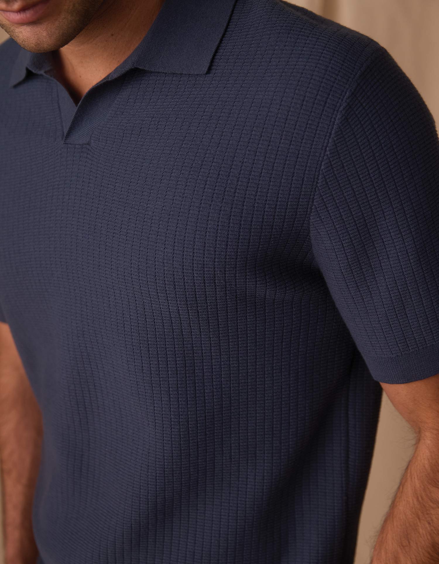 Breezeknit Polo in Vintage Blue - Image 3