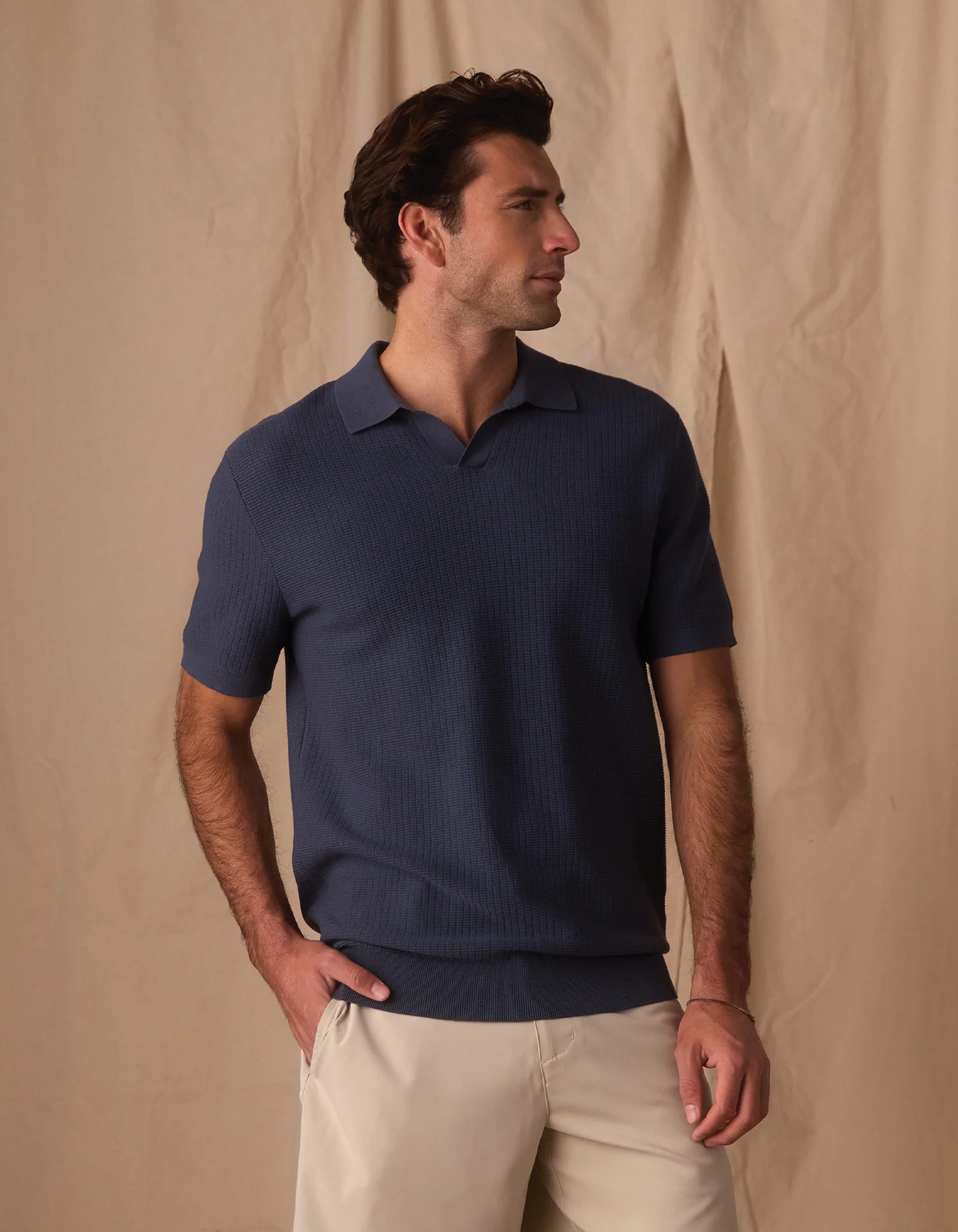 Breezeknit Polo in Vintage Blue - Image 4