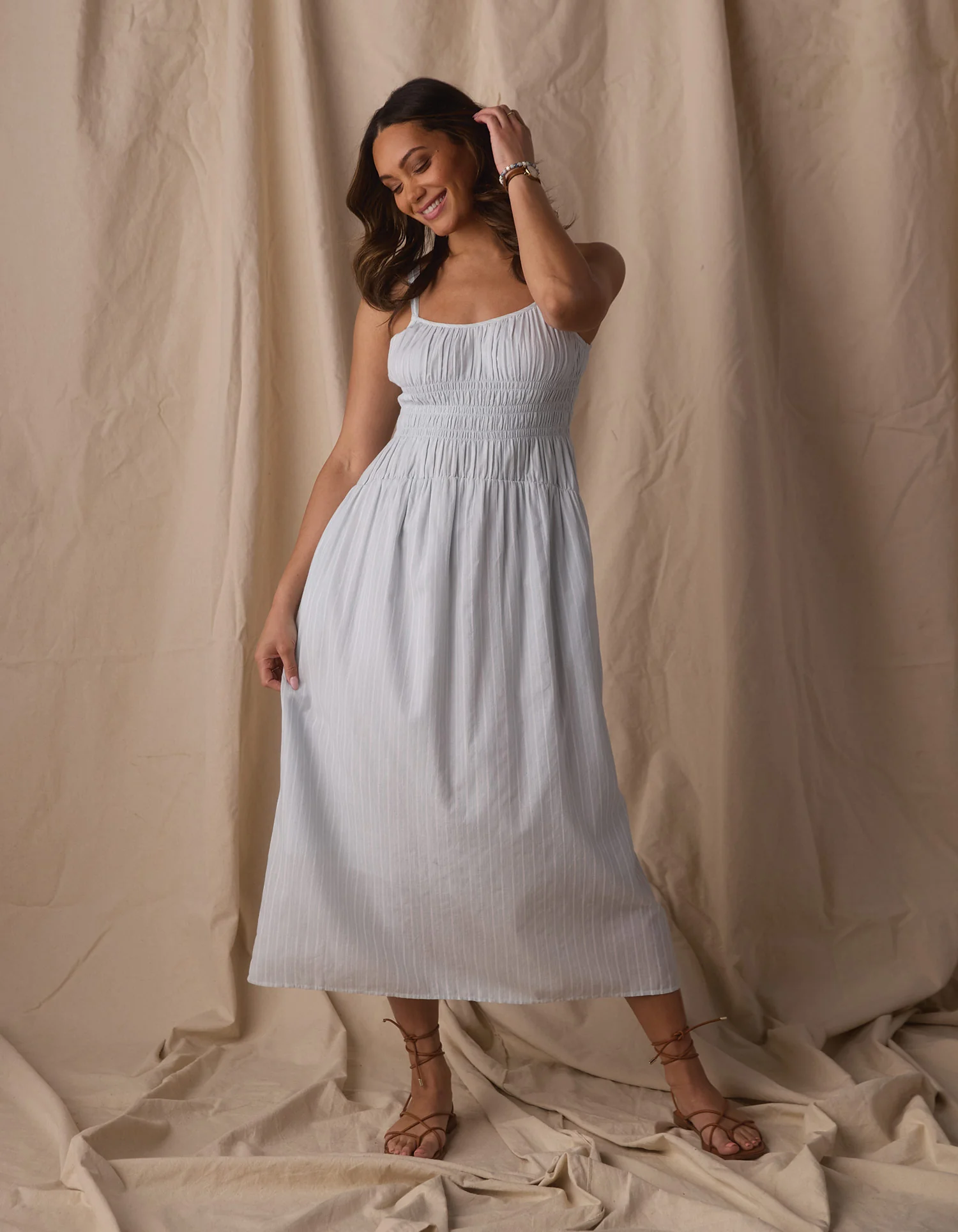 Brielle Maxi Dress in Sea Glass Stripe - Image 3