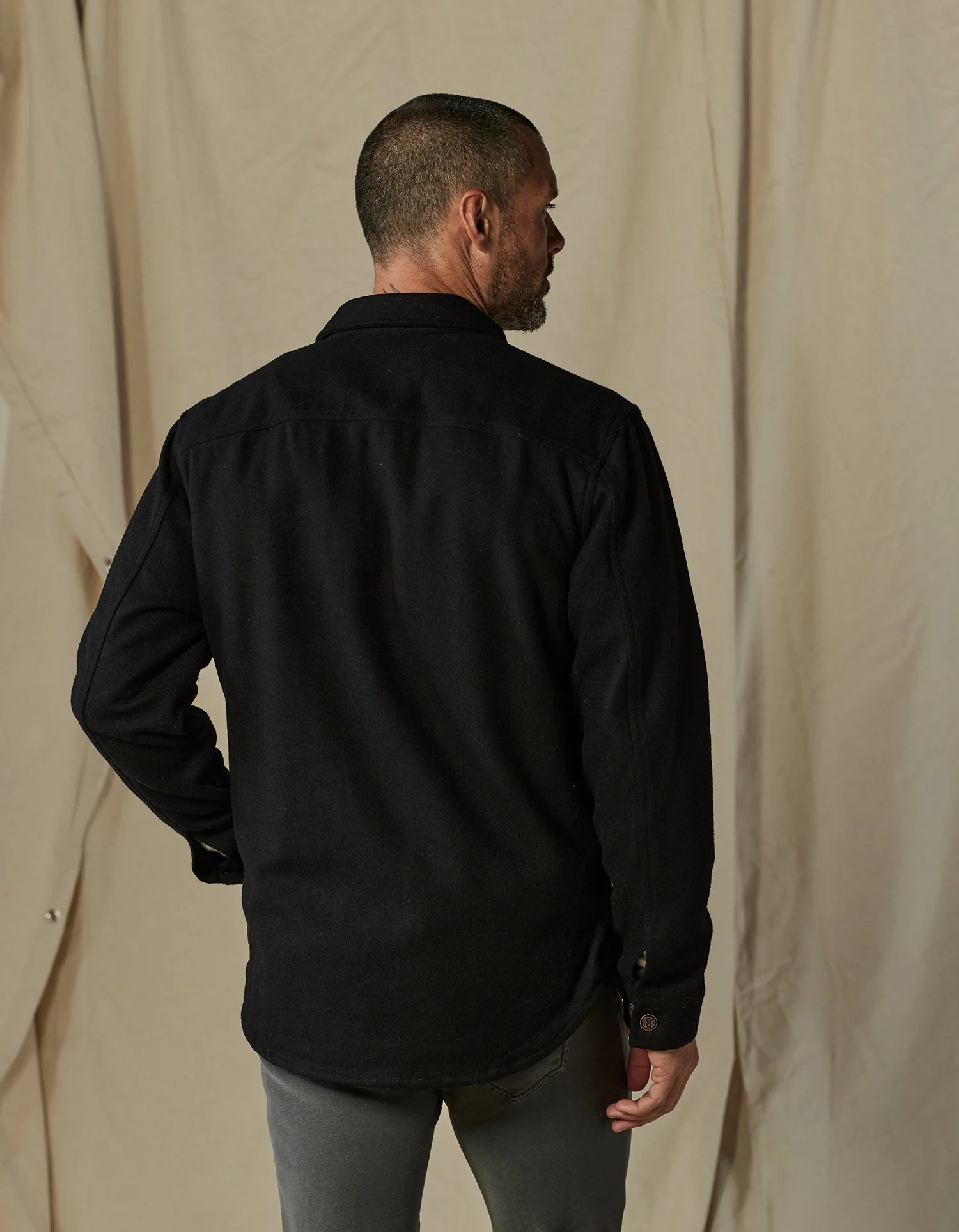 Brightside Flannel Lined Workwear Jacket in Black - Image 4