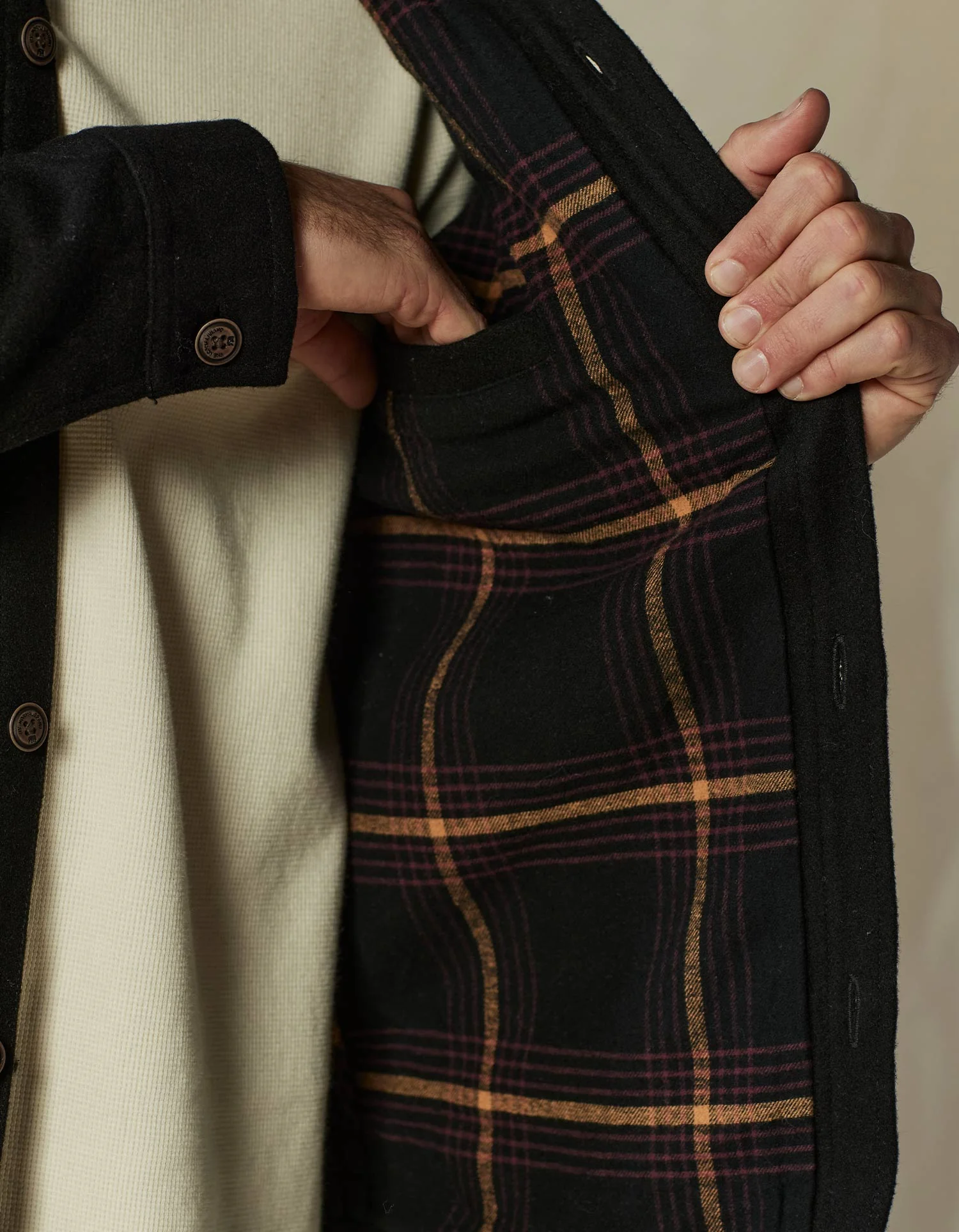 Brightside Flannel Lined Workwear Jacket in Black - Image 5