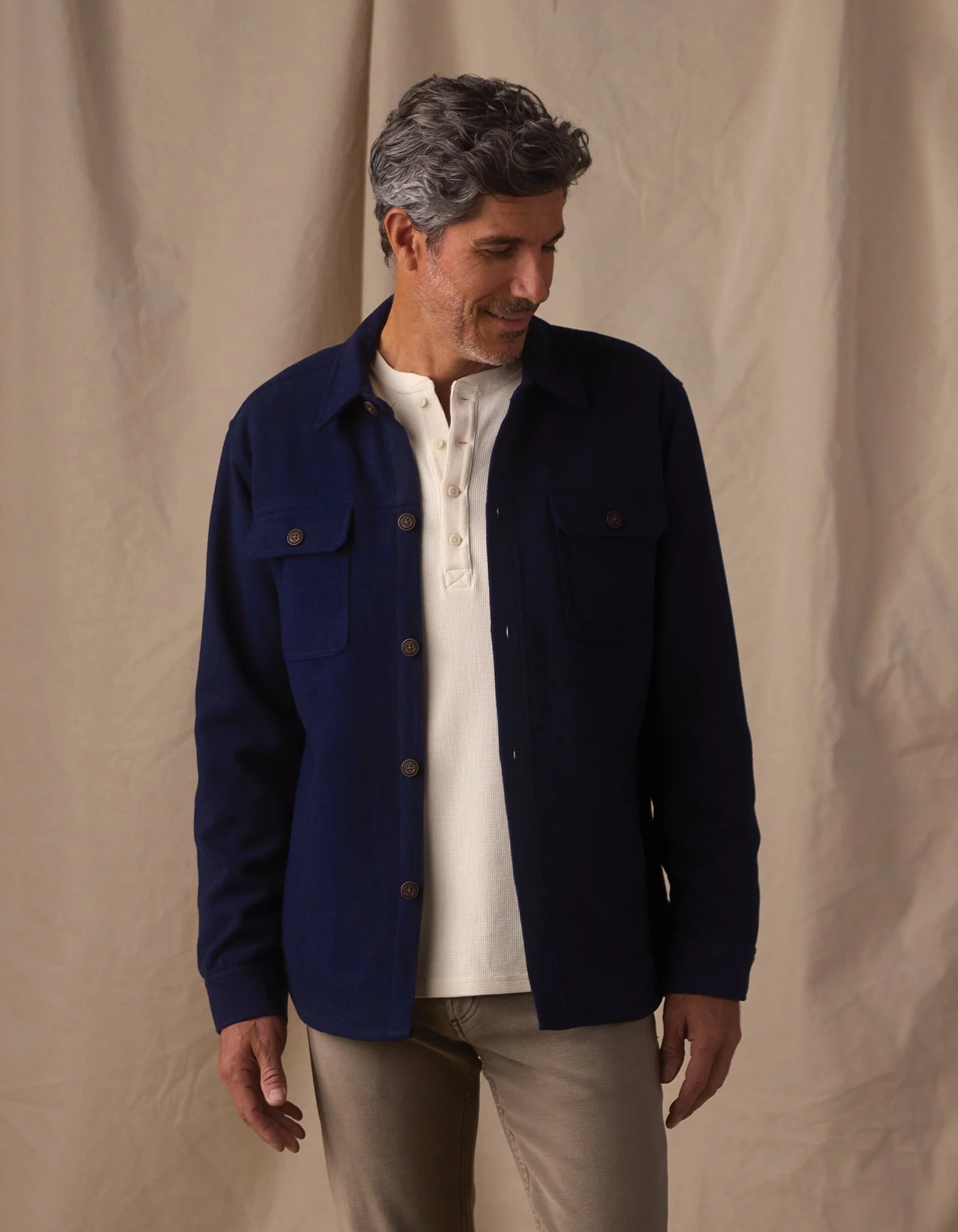Brightside Flannel Lined Workwear Jacket in Navy - Image 3