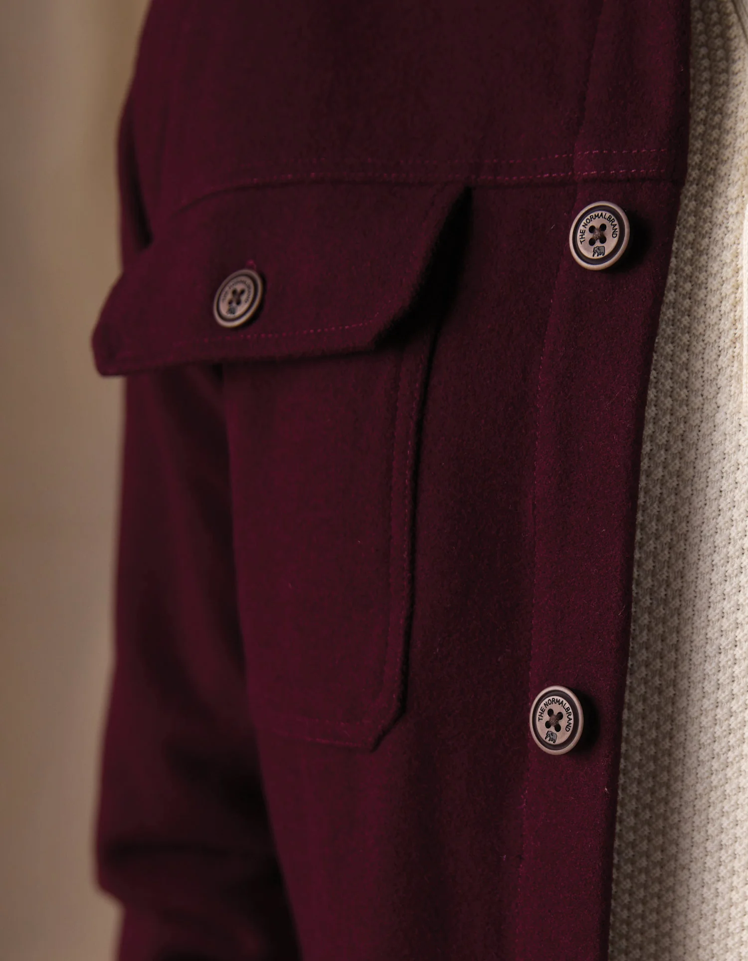 Brightside Flannel Lined Workwear Jacket in Port Wine - Image 5