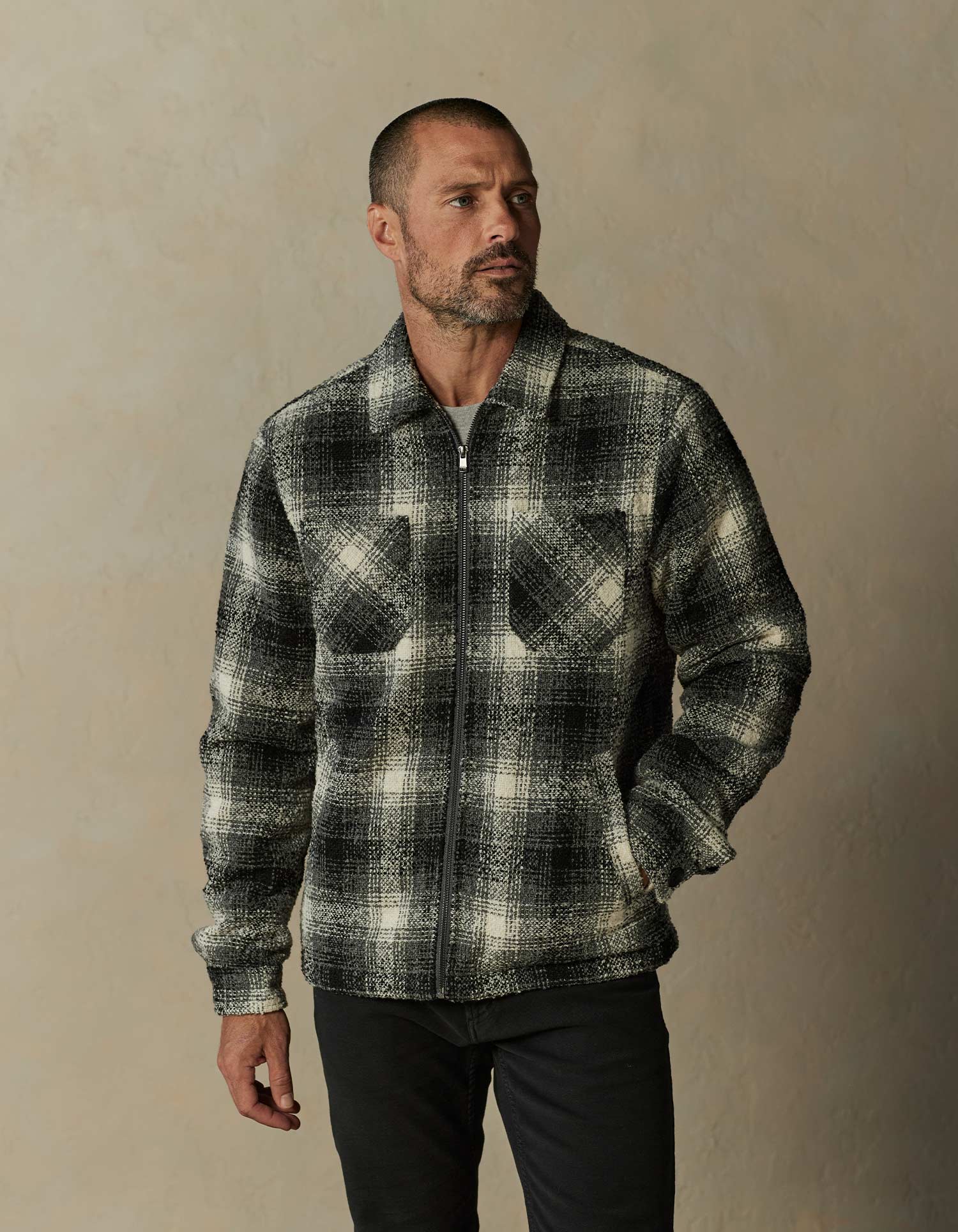 Bryson Jacket in Black/White Plaid - Image 2