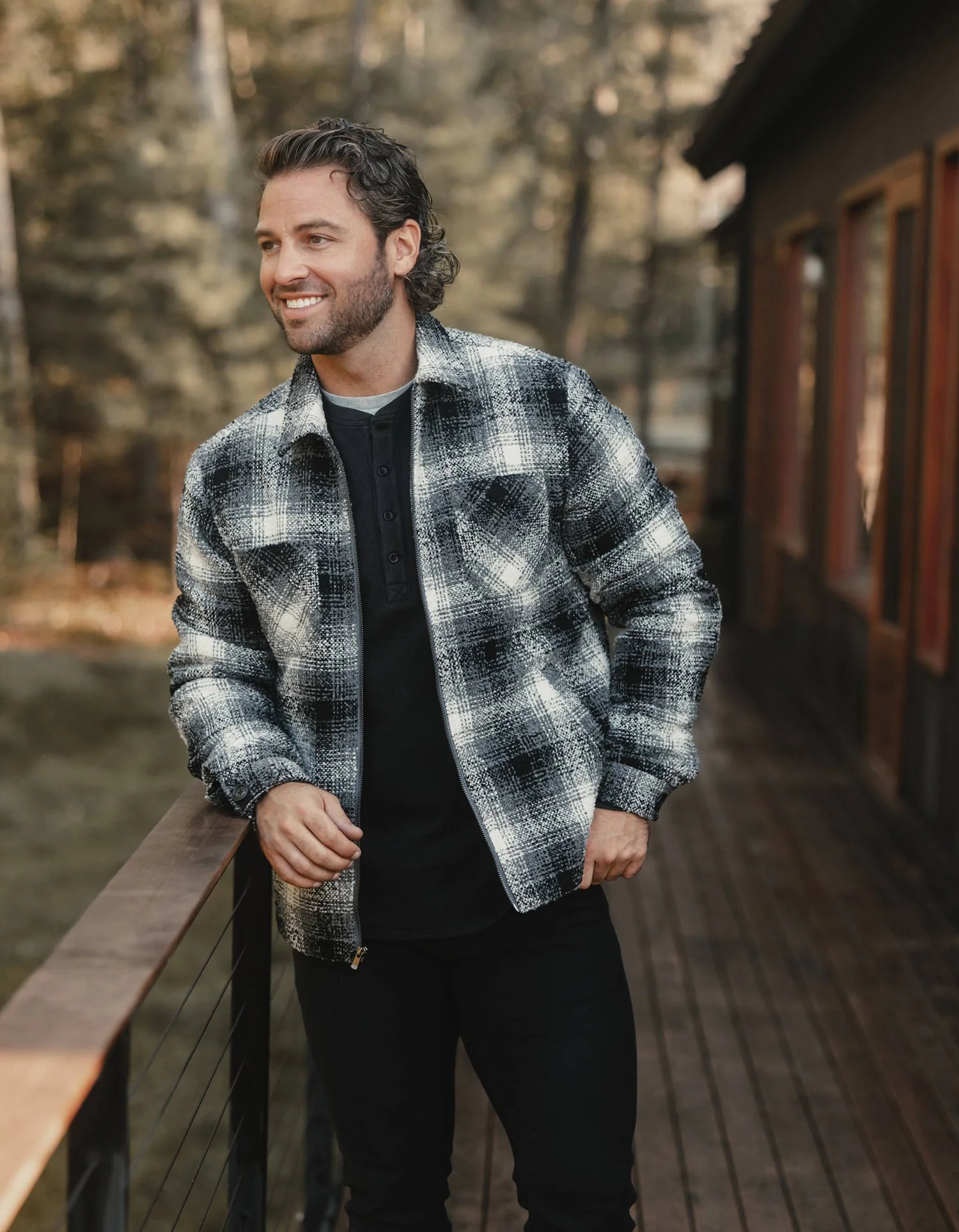 Bryson Jacket in Black/White Plaid - Image 3