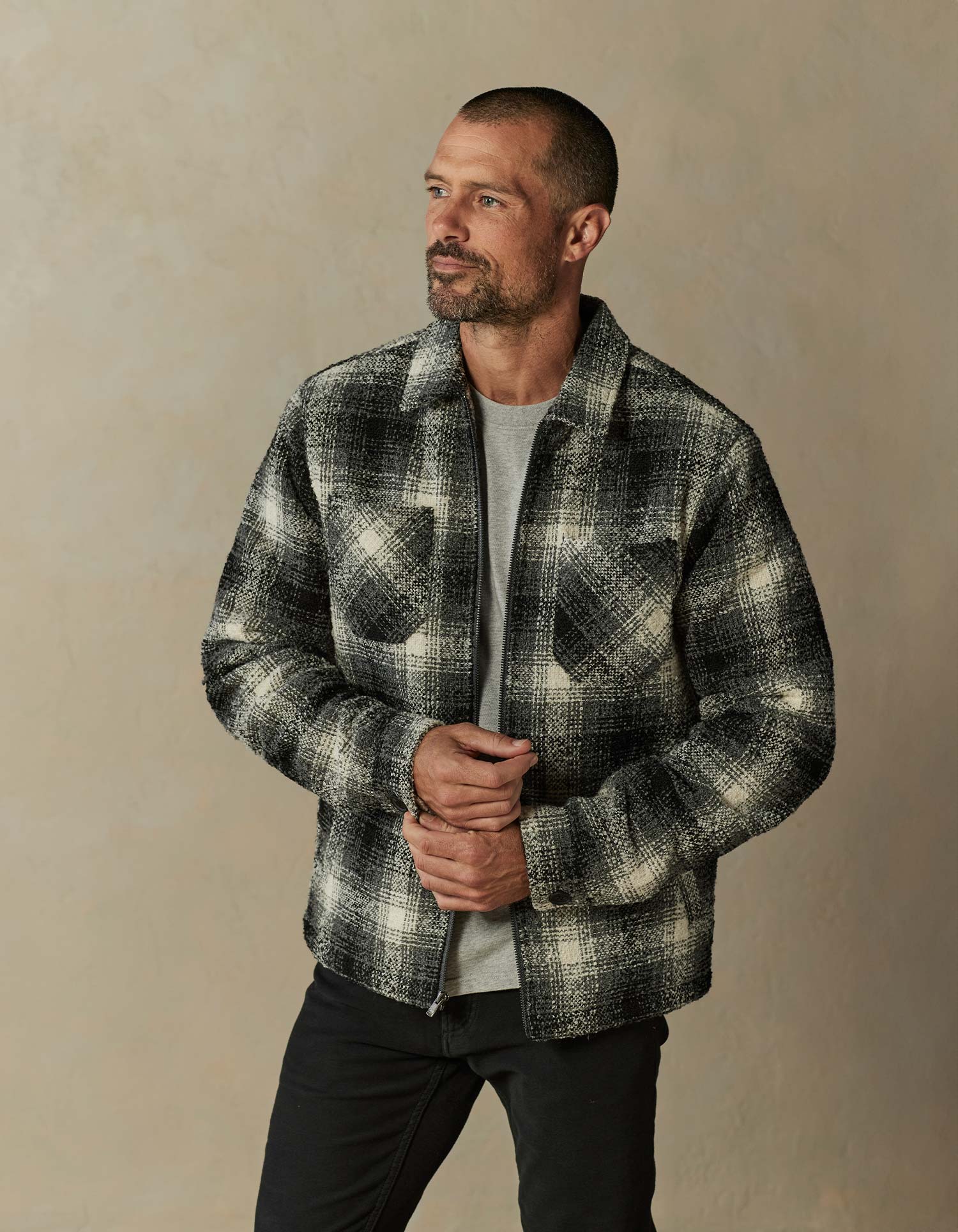 Bryson Jacket in Black/White Plaid - Image 4
