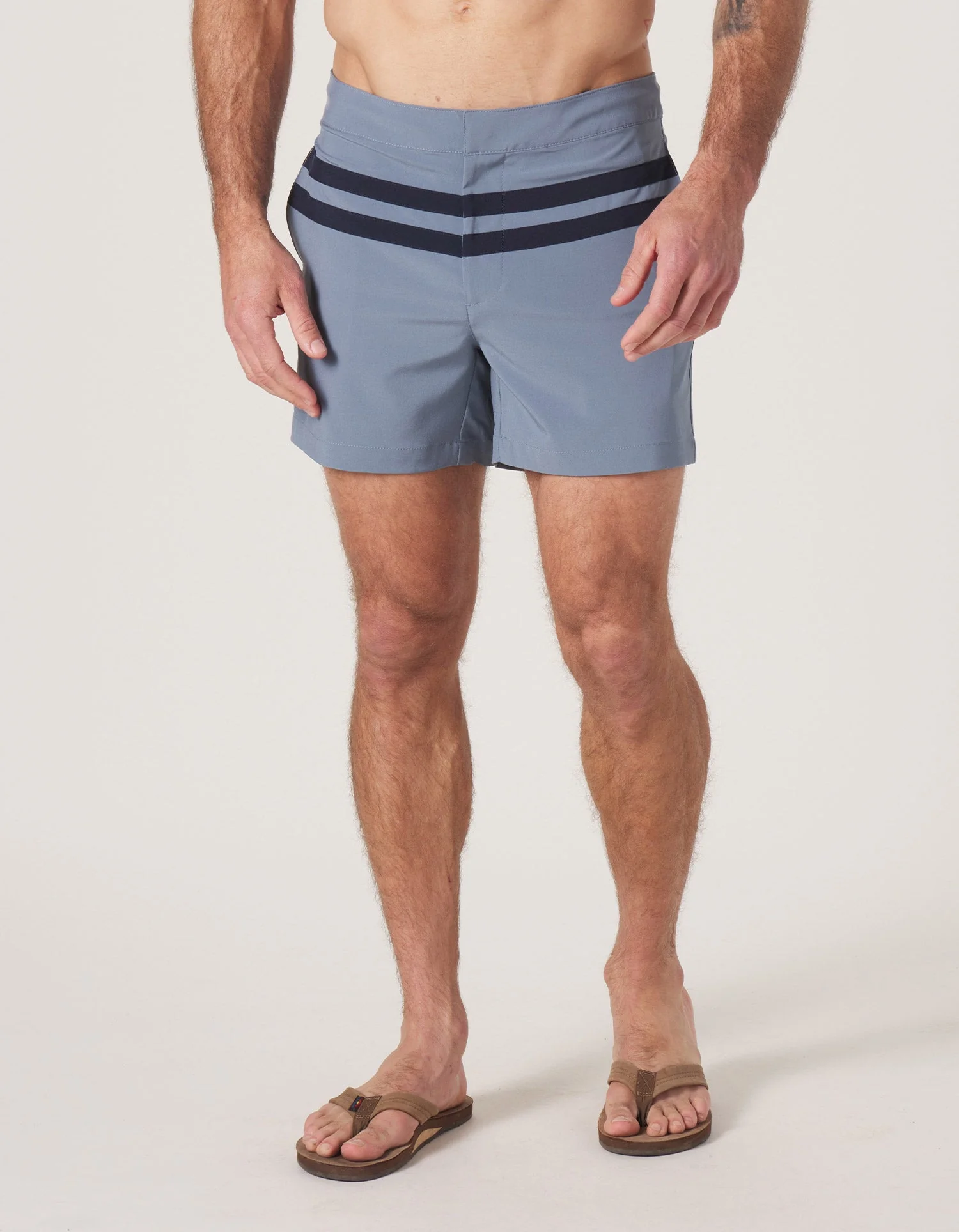 Button Front Trunk in Mineral Blue-Navy - Image 3