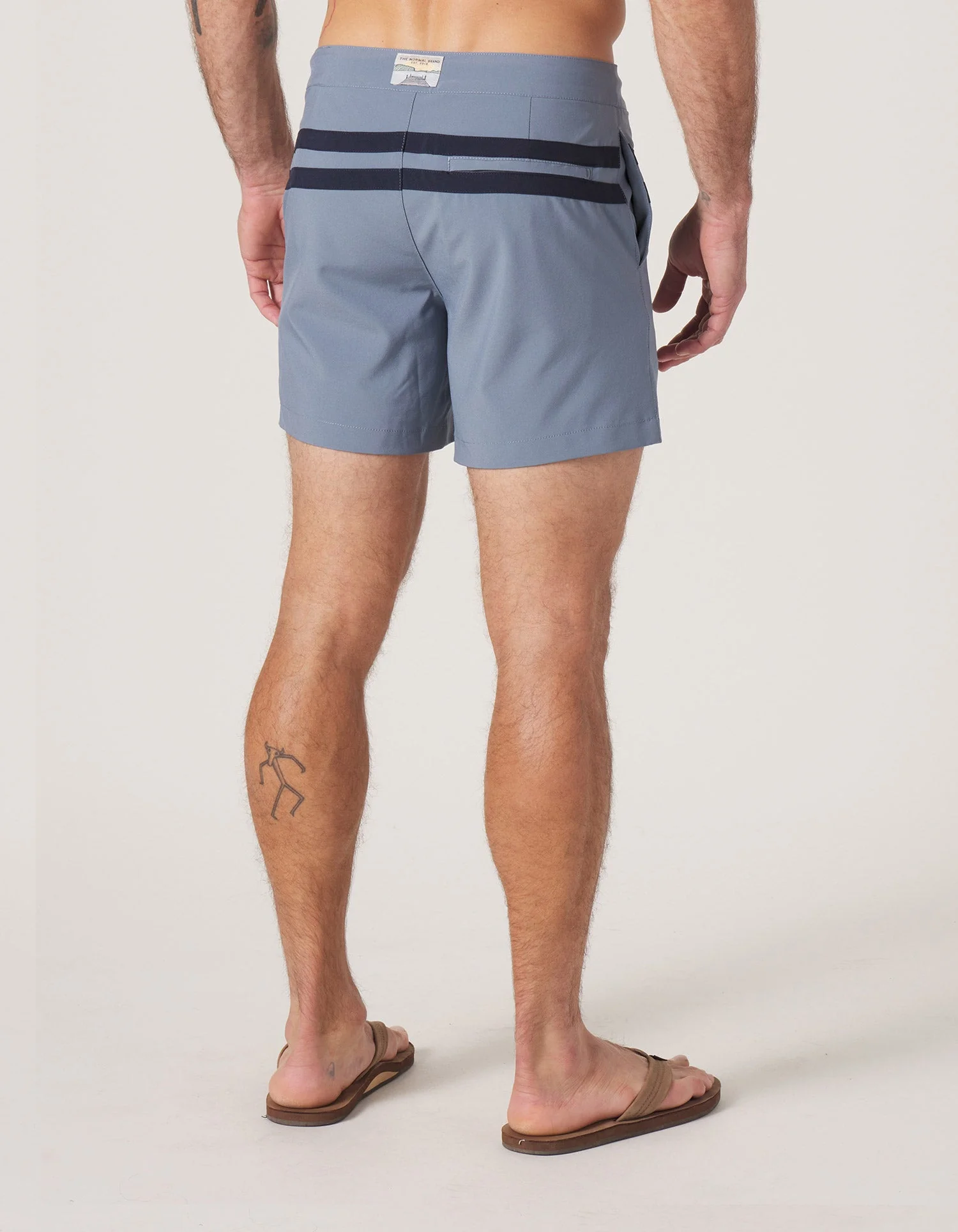 Button Front Trunk in Mineral Blue-Navy - Image 5