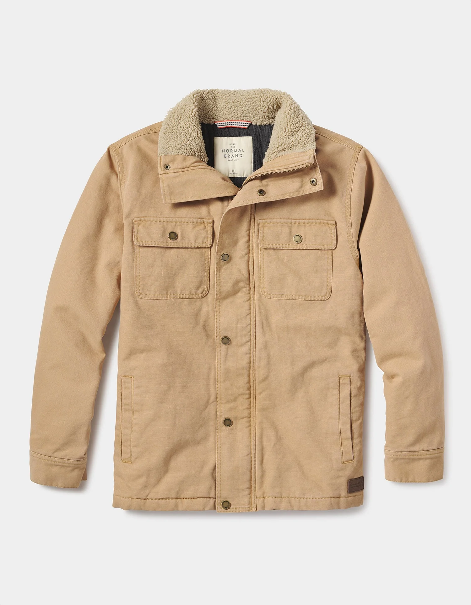 Canvas Chore Coat in Camel - Image 2