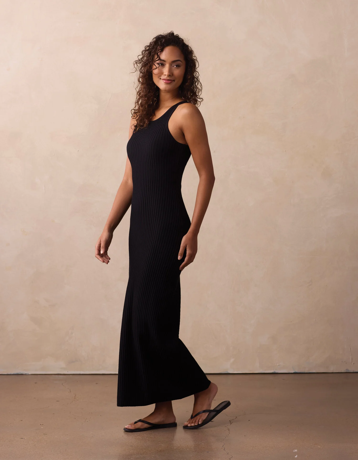 Claire Knit Maxi Dress in Black - Image 3
