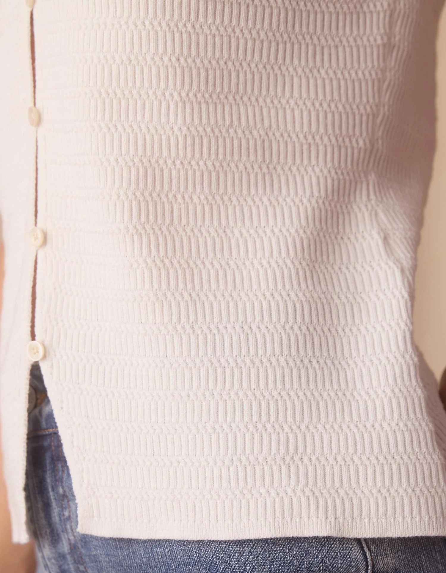 Clementine Button Front Tank in Ivory - Image 6