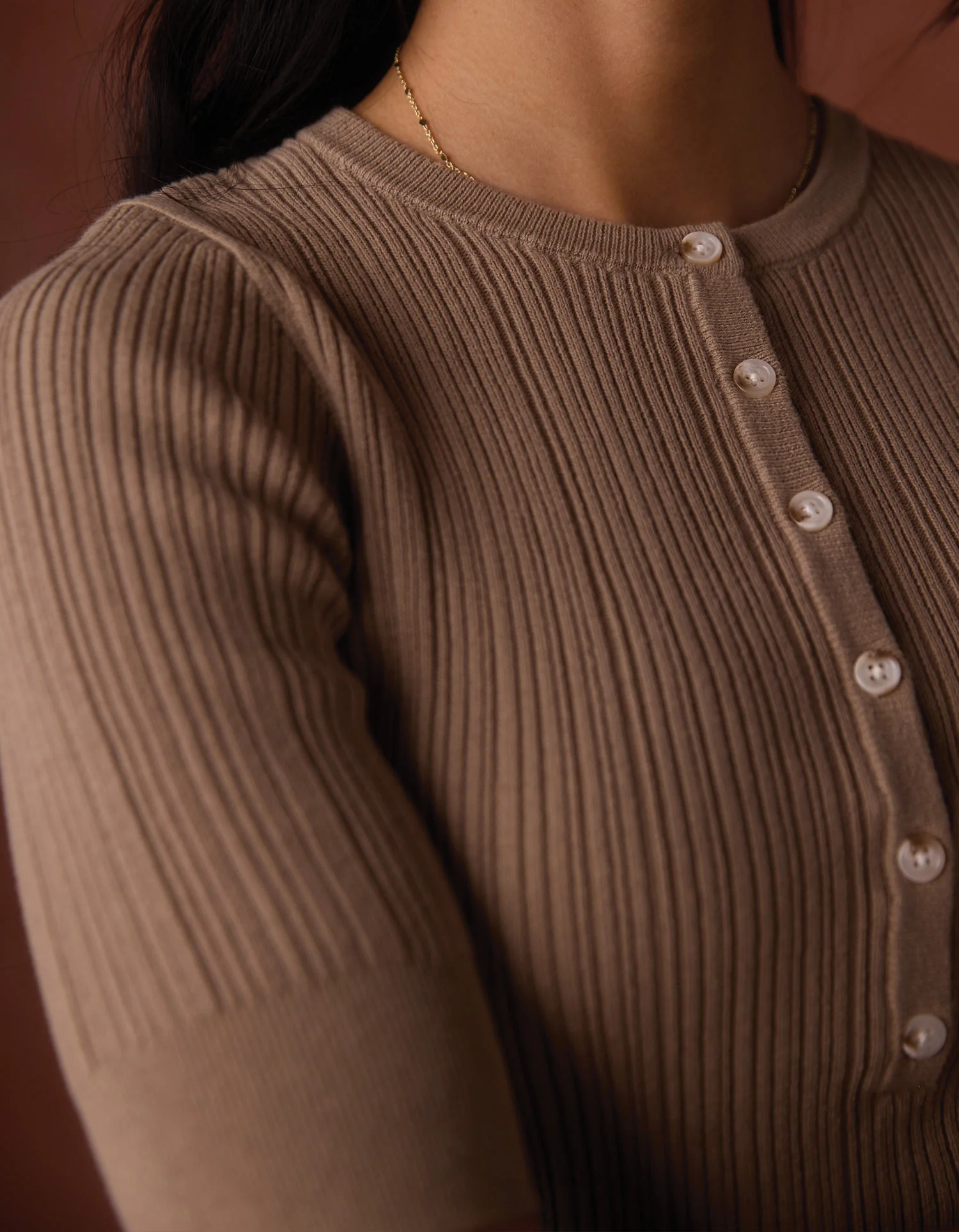 Coco Henley Sweater in Taupe - Image 4
