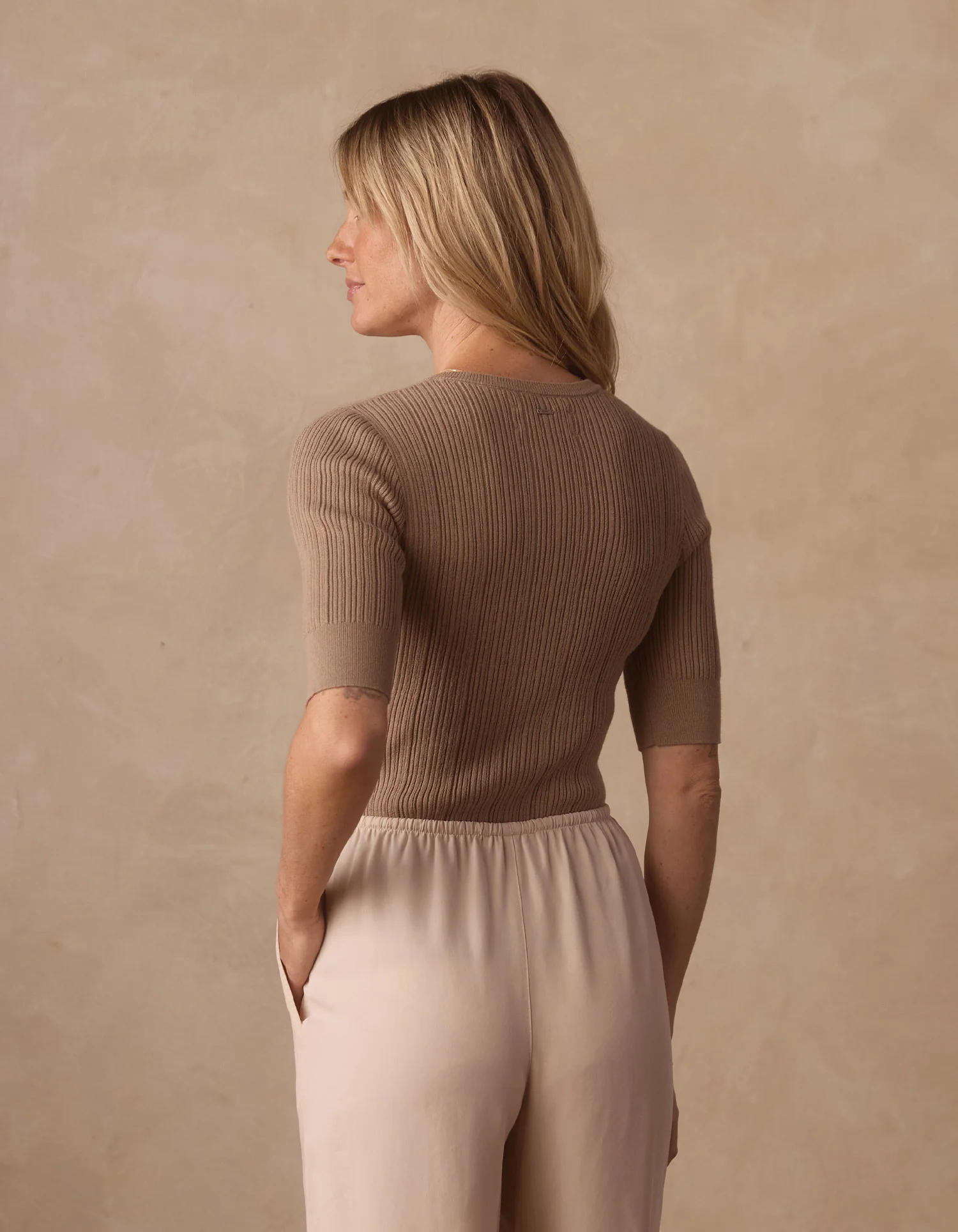 Coco Henley Sweater in Taupe - Image 6