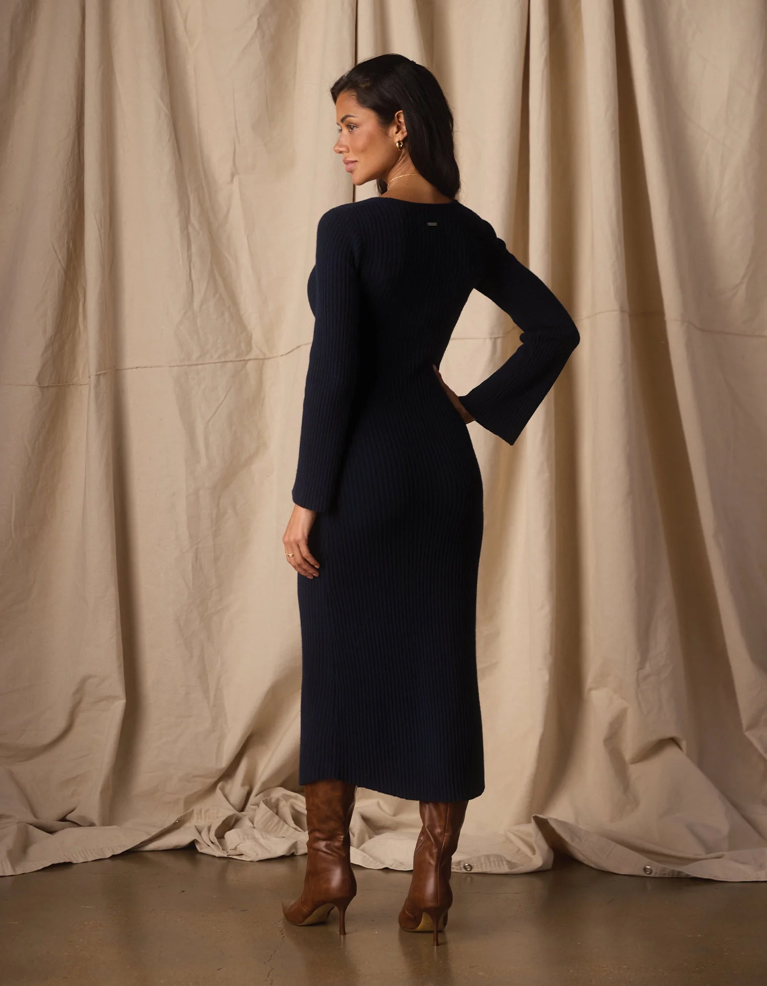 Collins Knit Maxi Dress in Normal Navy - Image 5