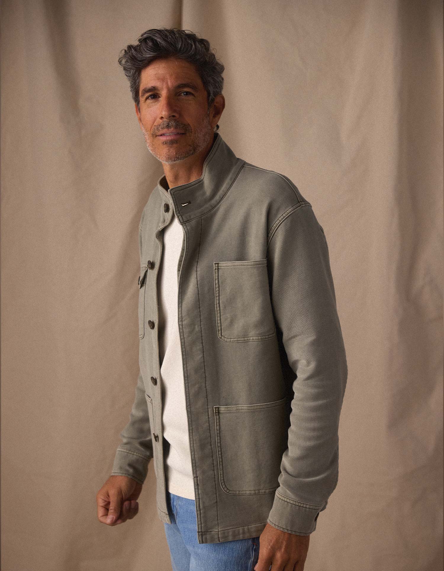 Comfort Terry Chore Coat in Moss - Image 2