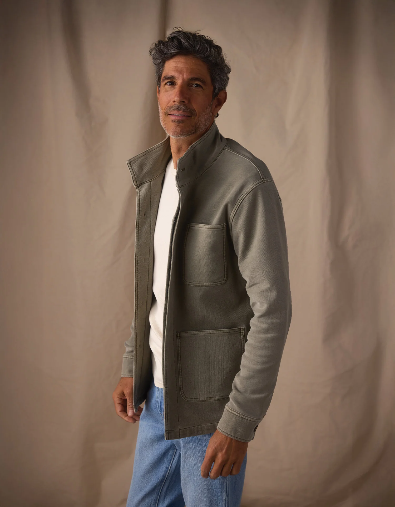 Comfort Terry Chore Coat in Moss - Image 4