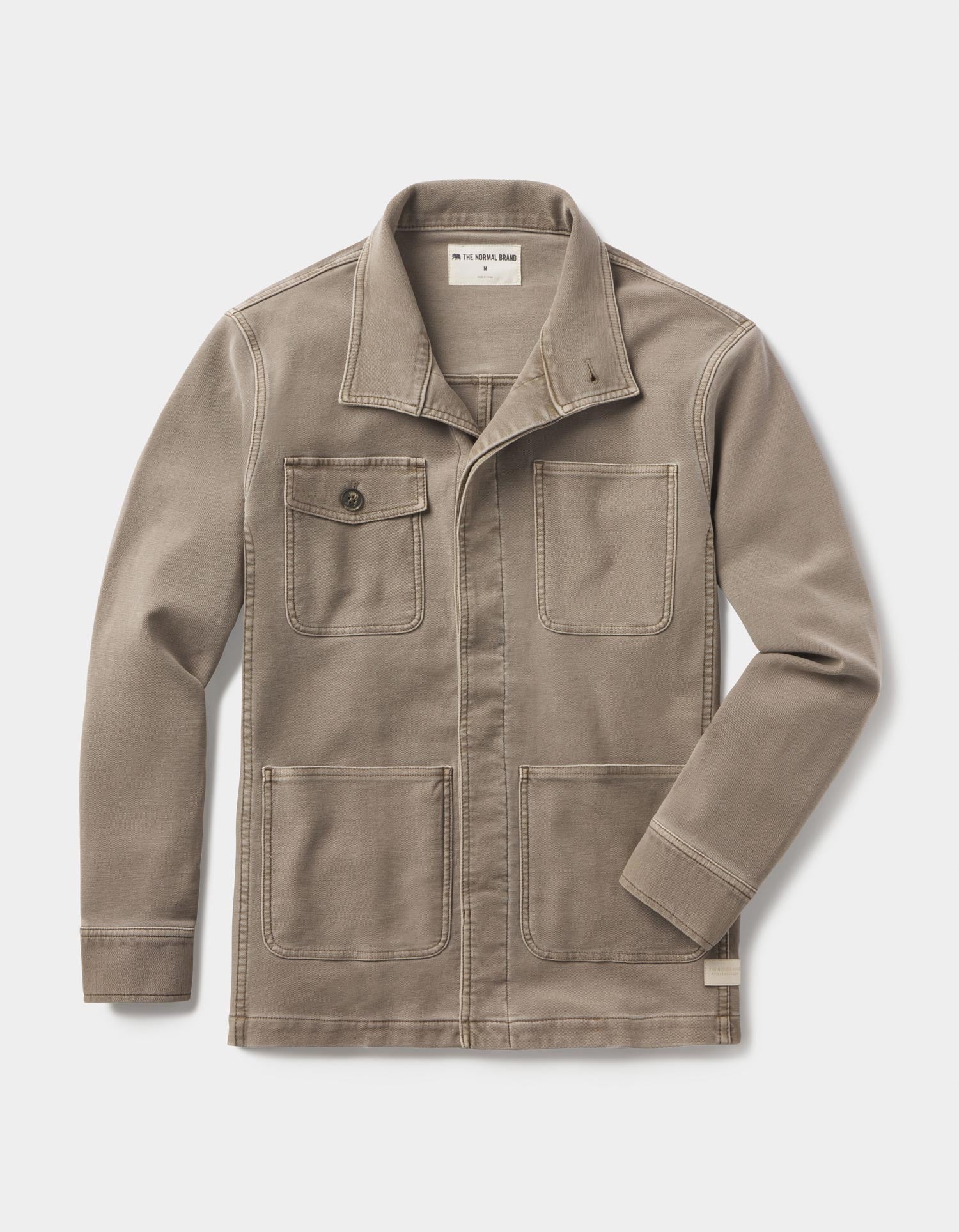 Comfort Terry Chore Coat in Taupe - Image 4
