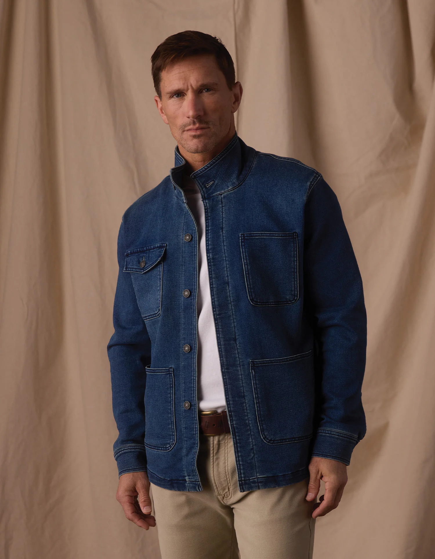 Comfort Terry Jean Chore Coat in Dark Wash - Image 6