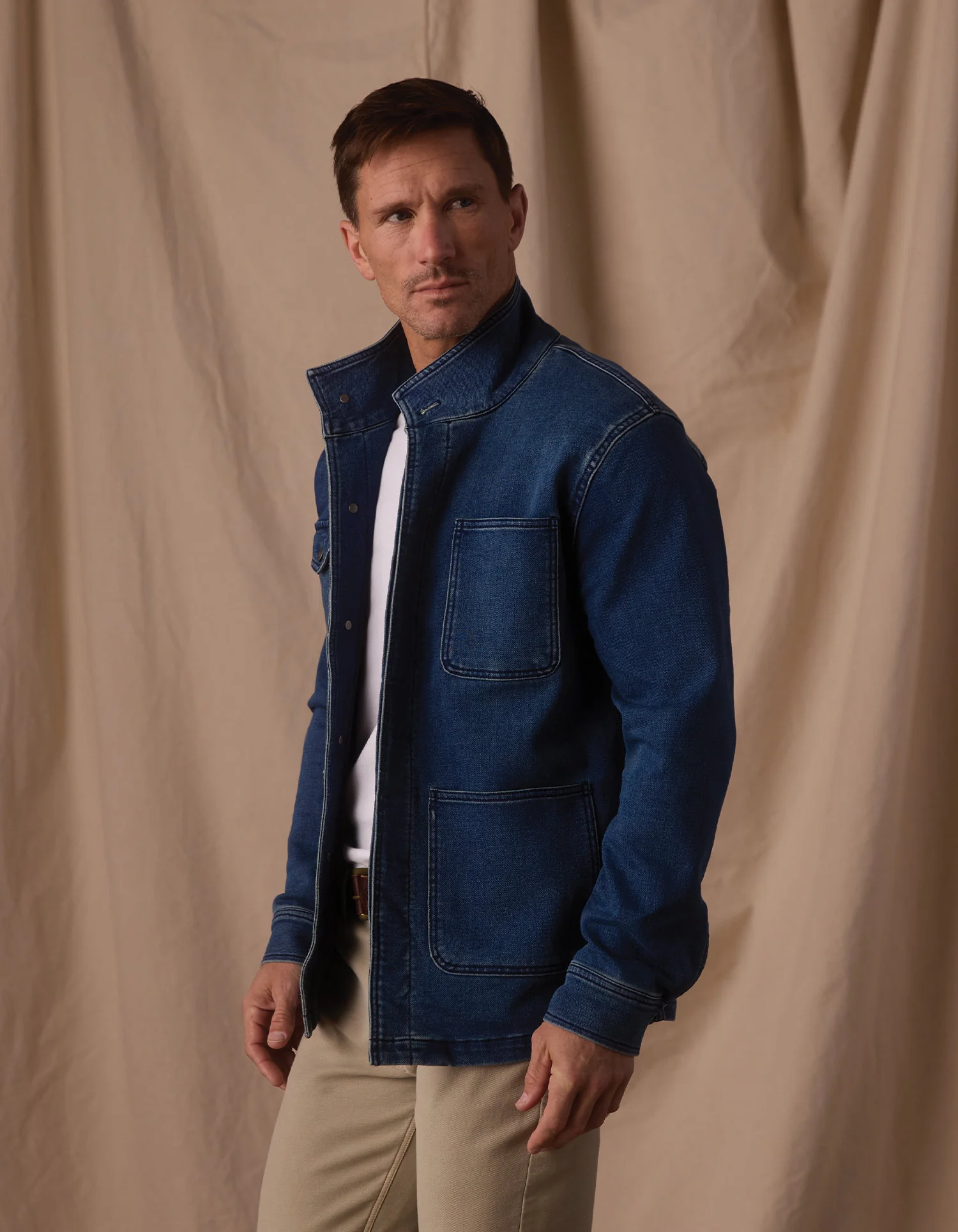 Comfort Terry Jean Chore Coat in Dark Wash - Image 7