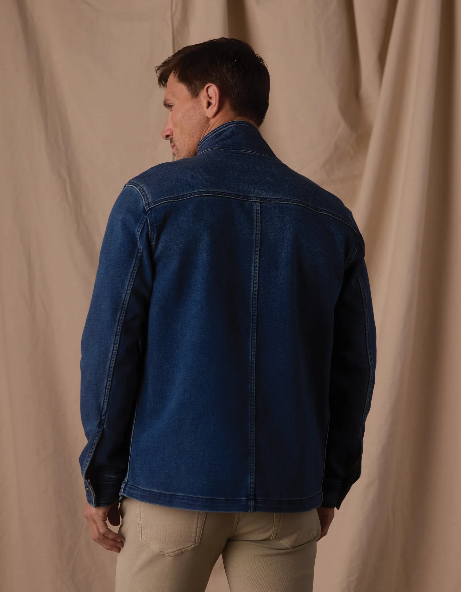 Comfort Terry Jean Chore Coat in Dark Wash - Image 8
