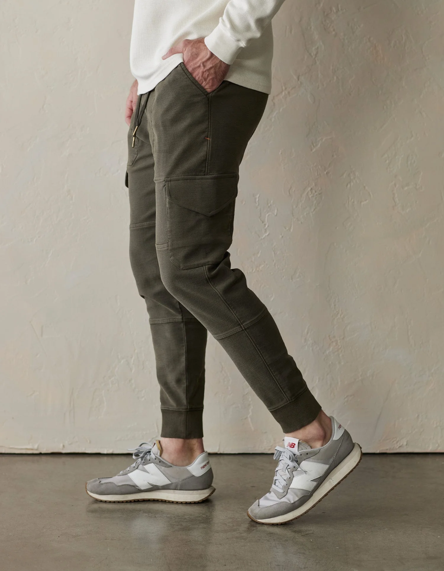 Comfort Terry Jogger in Dusty Olive - Image 3