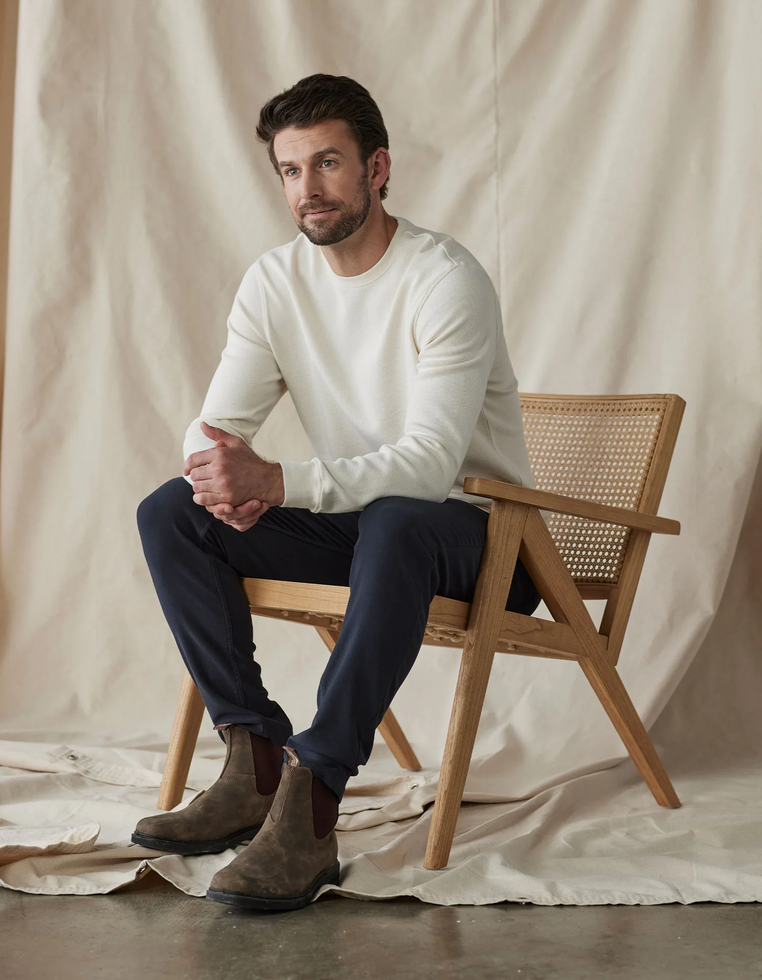 Comfort Terry Pant in Navy - Image 5
