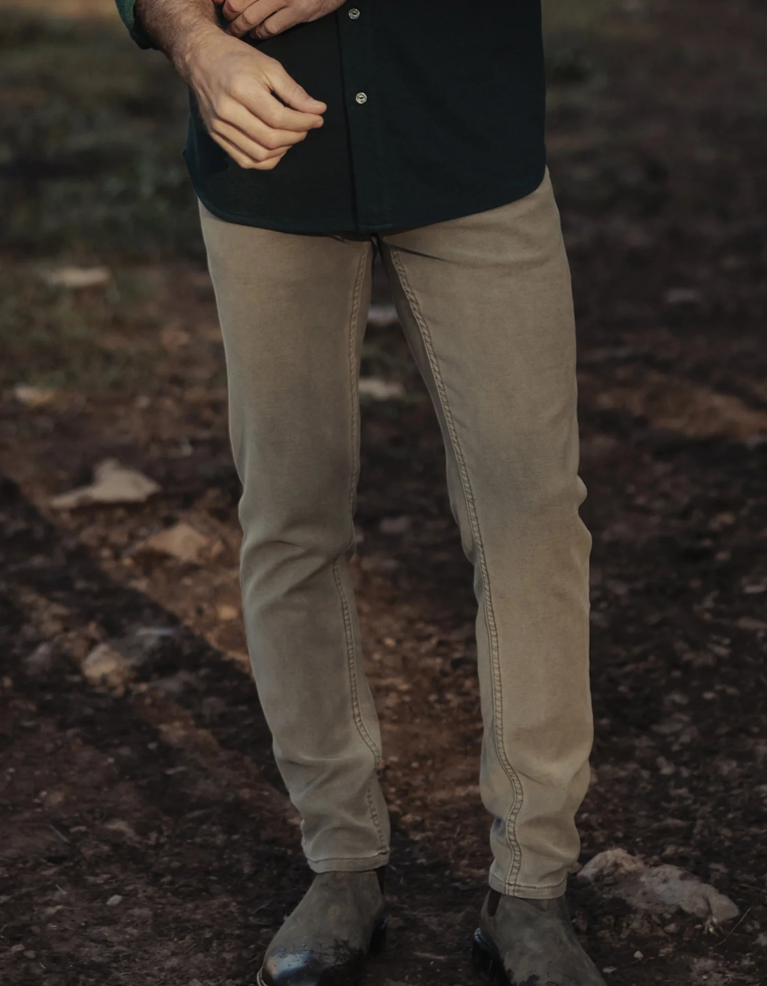 Comfort Terry Pant in Taupe - Image 3