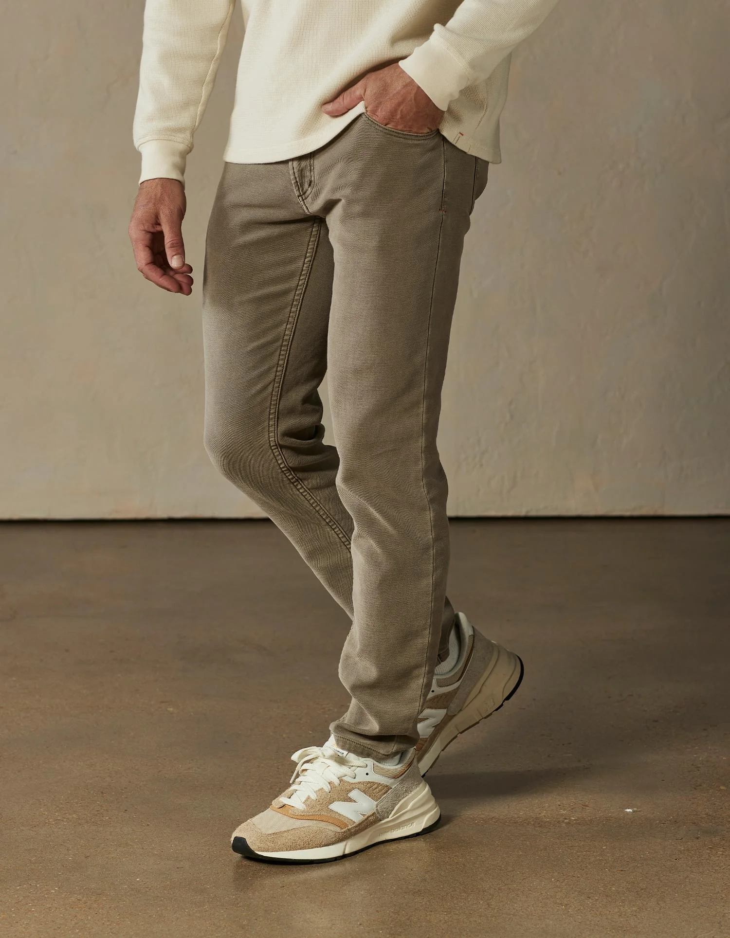 Comfort Terry Pant in Taupe - Image 4