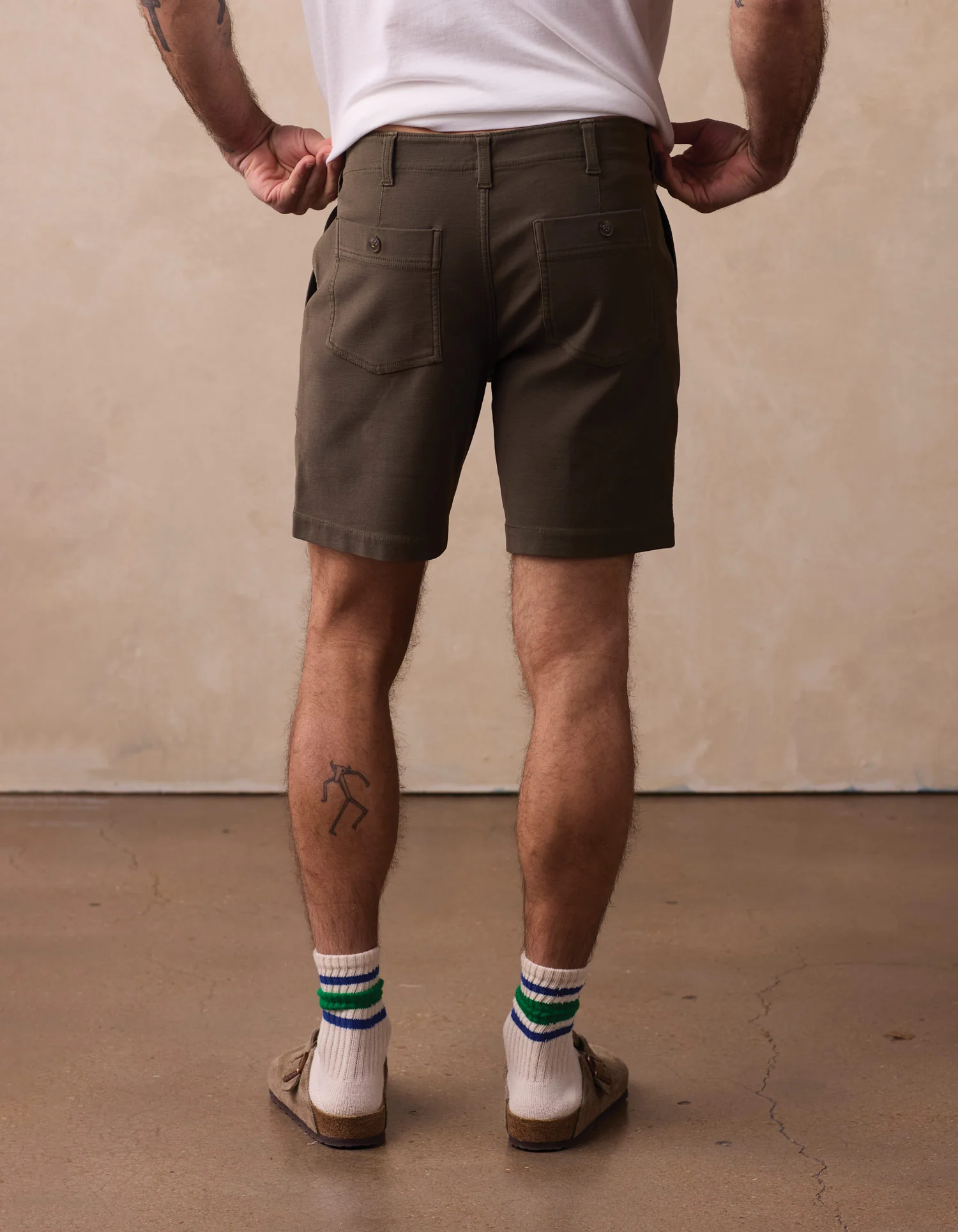 Comfort Terry Utility Short in Dusty Olive - Image 5