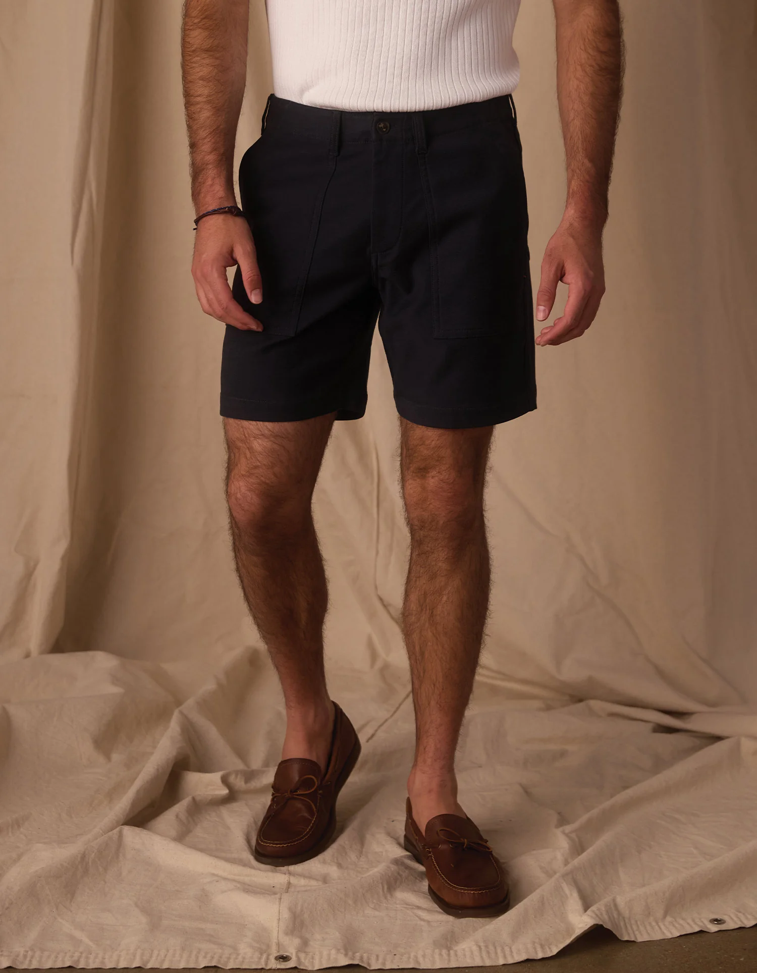 Comfort Terry Utility Short in Navy - Image 3