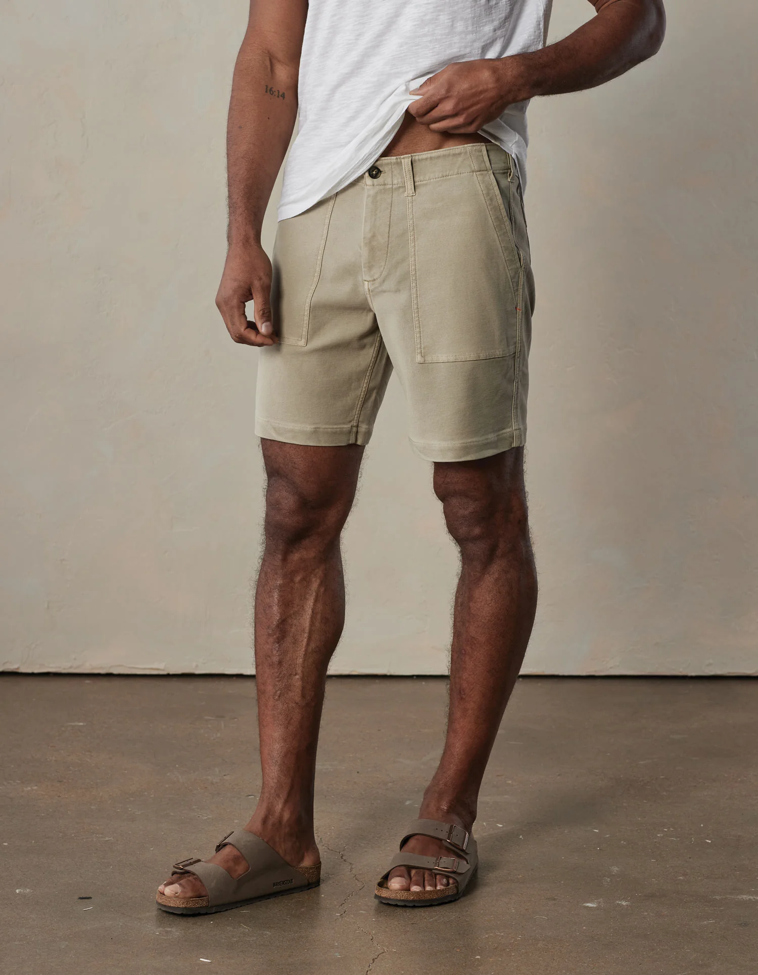 Comfort Terry Utility Short in Sand Dune - Image 4