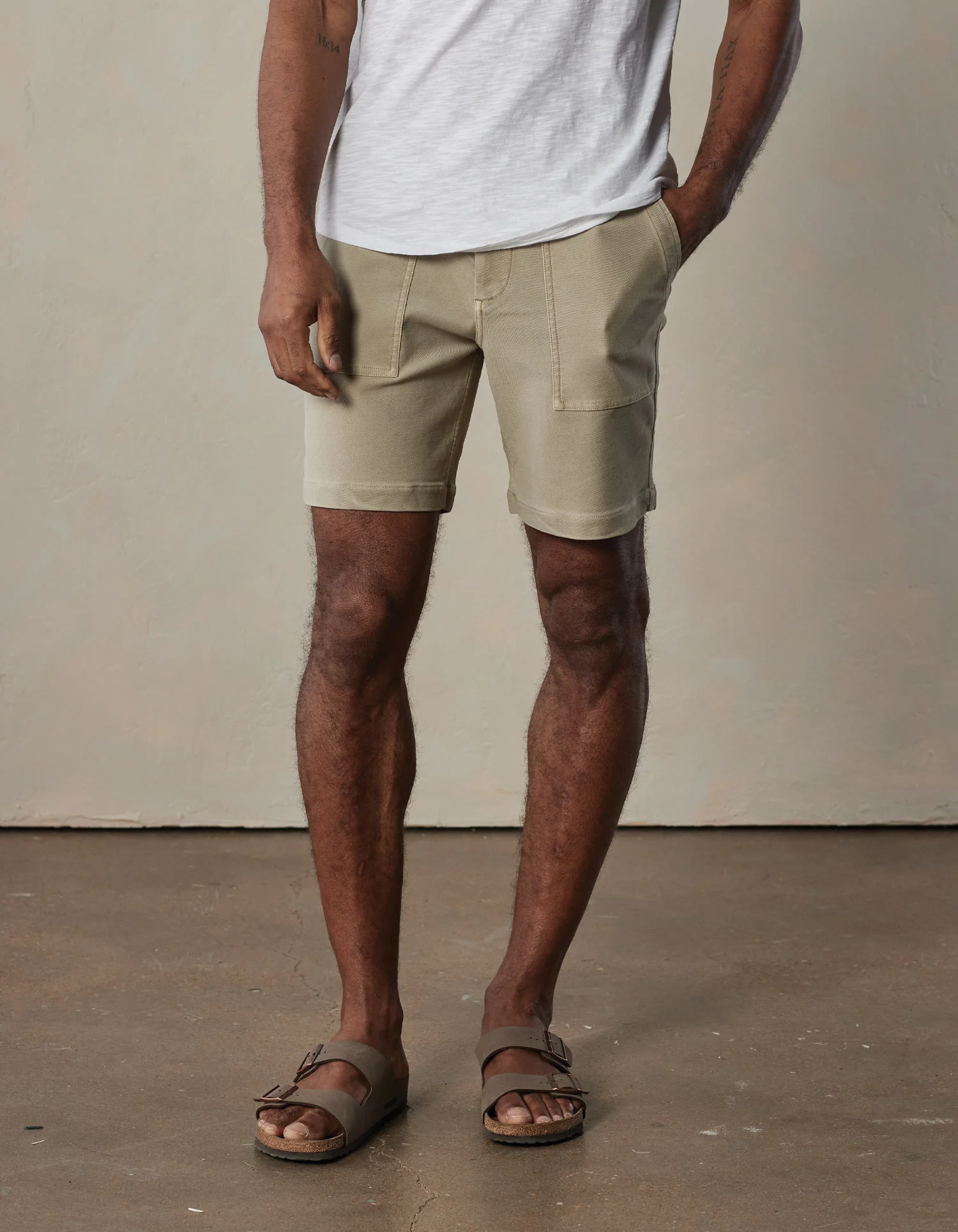 Comfort Terry Utility Short in Sand Dune - Image 5