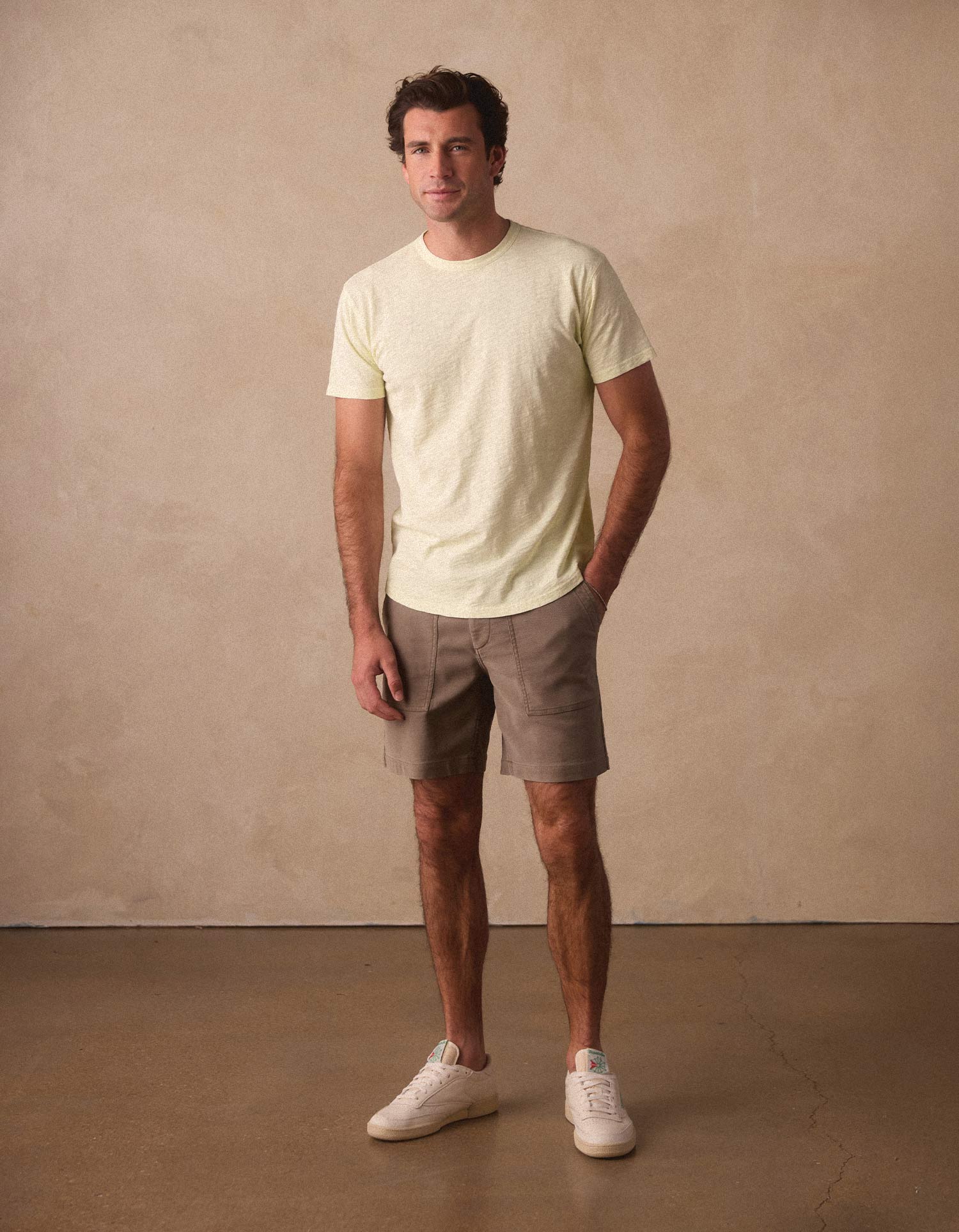 Comfort Terry Utility Short in Taupe - Image 3