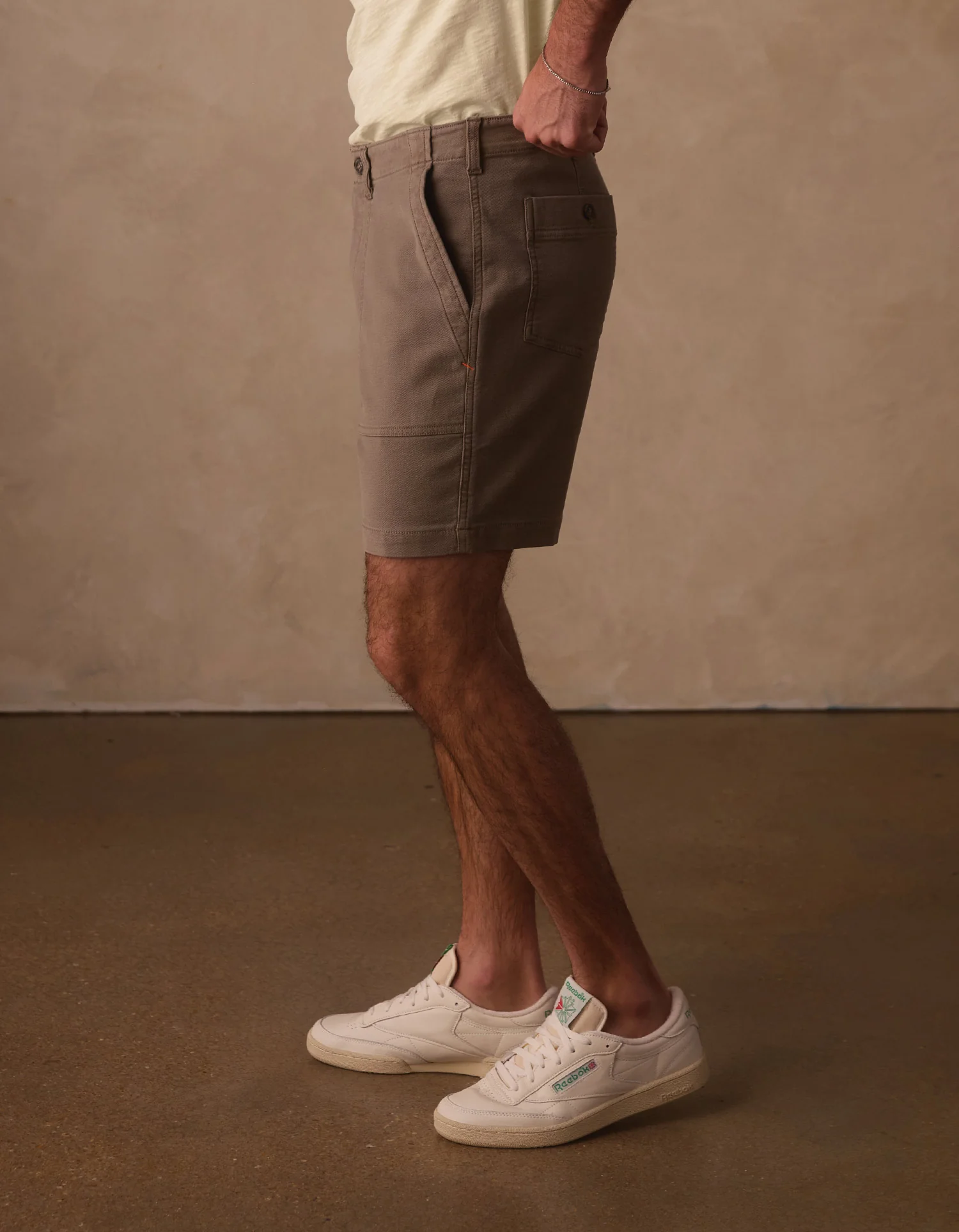 Comfort Terry Utility Short in Taupe - Image 6