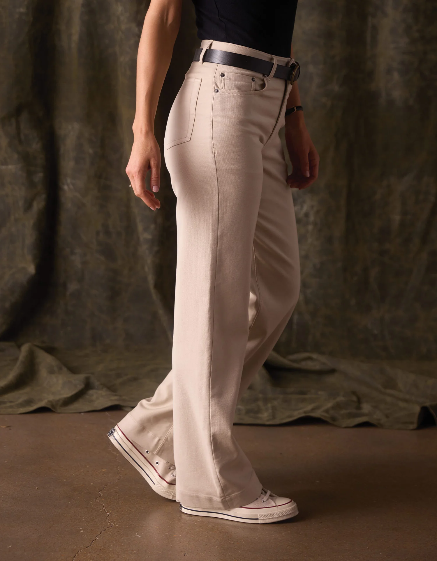 Comfort Terry Wide Leg Pant in Birch - Image 5