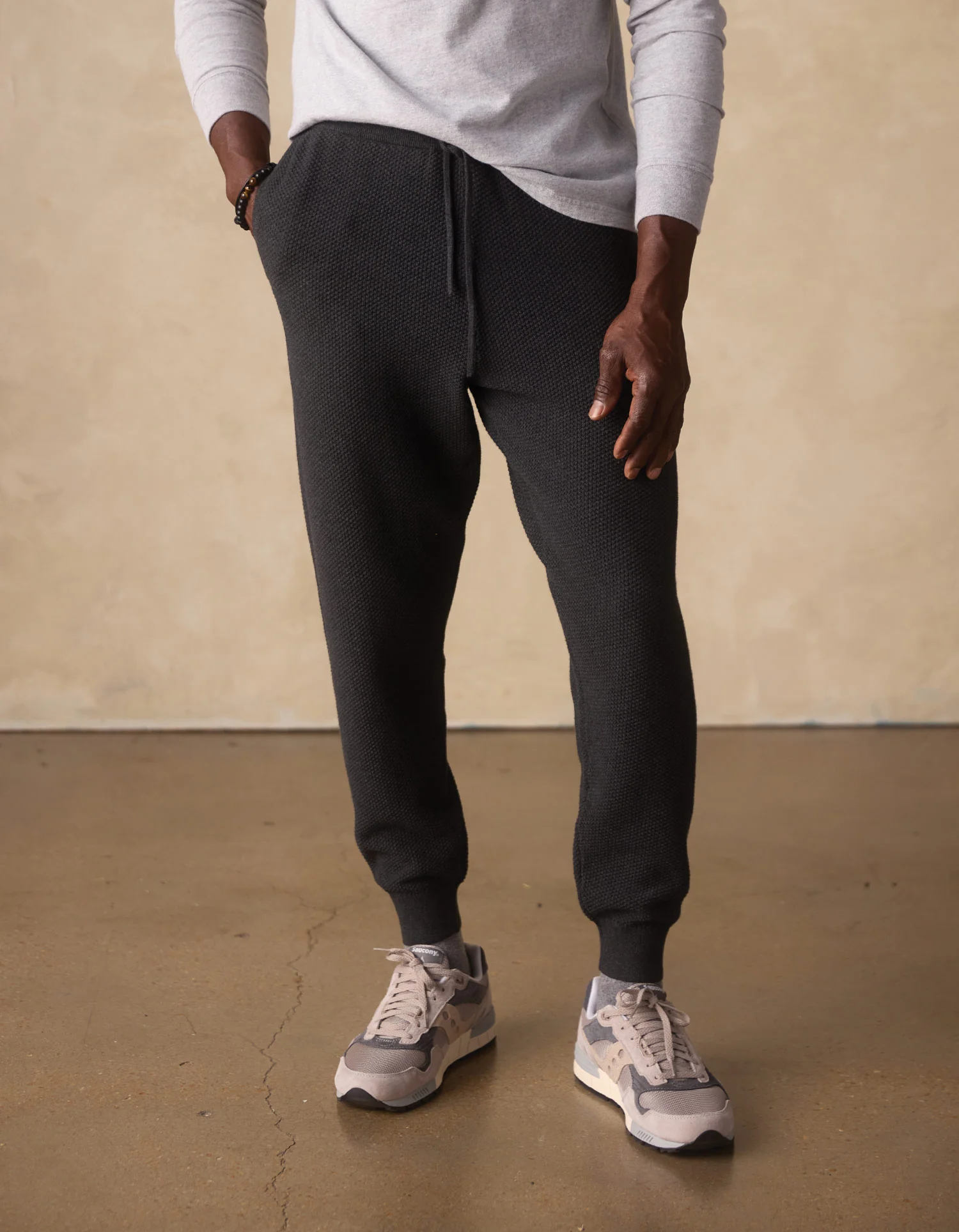 COOLMAX® Textured Jogger in Dark Charcoal - Image 3