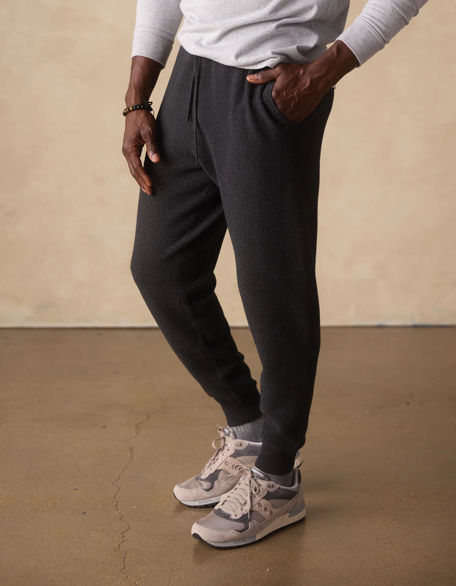COOLMAX® Textured Jogger in Dark Charcoal - Image 4