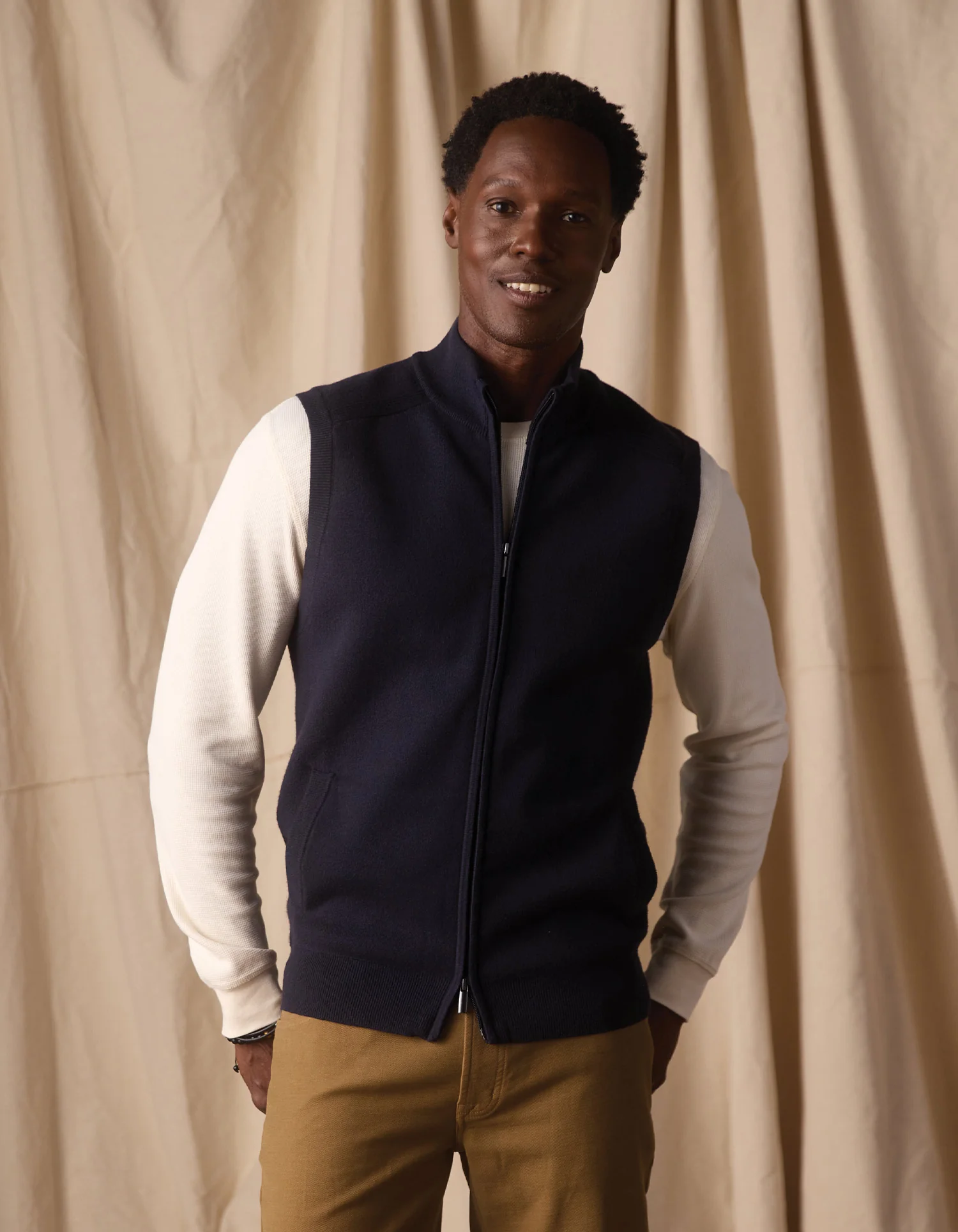 Cooper's Landing Vest in Navy - Image 3