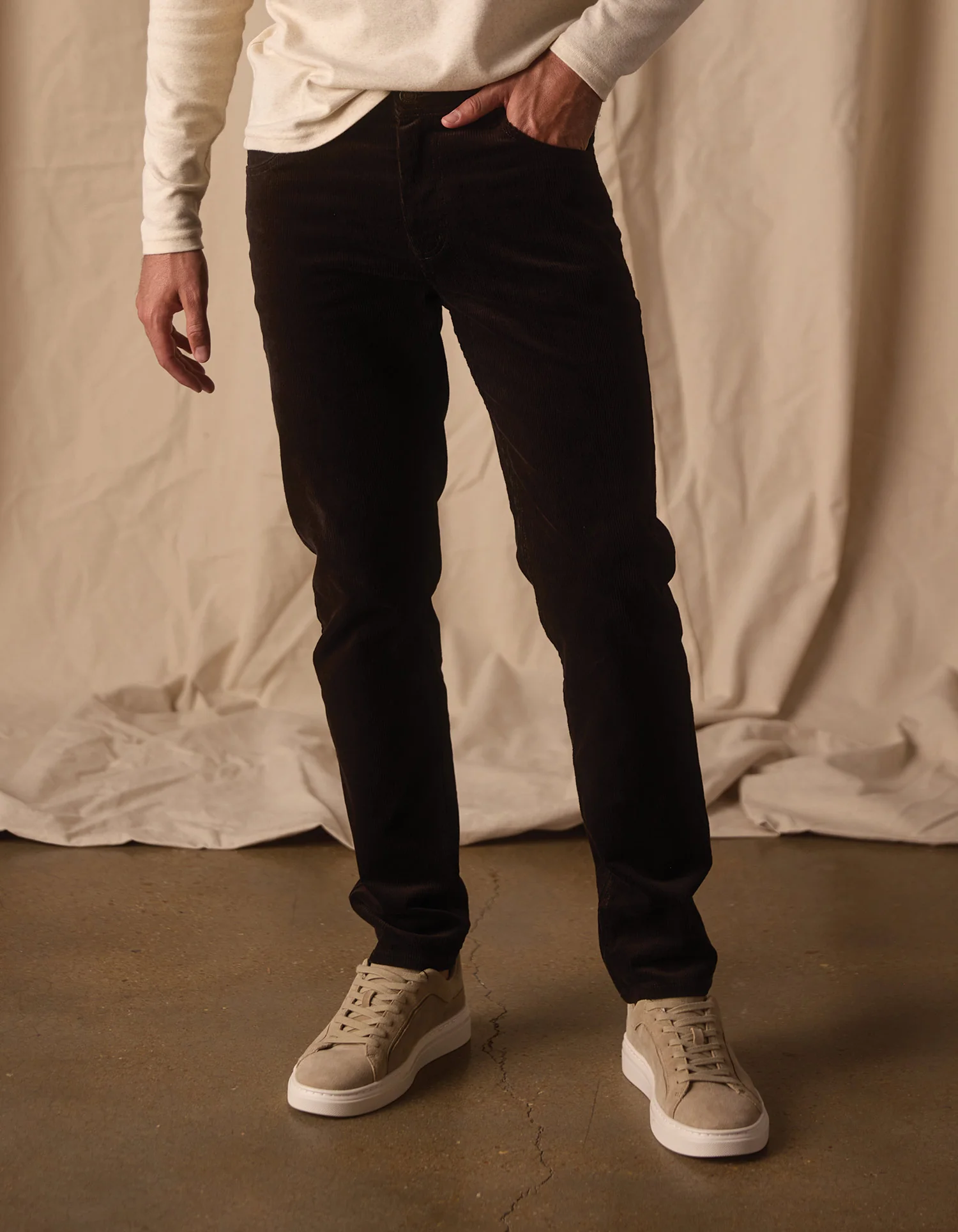 Comfort Cord Pant in Dark Brown - Image 5